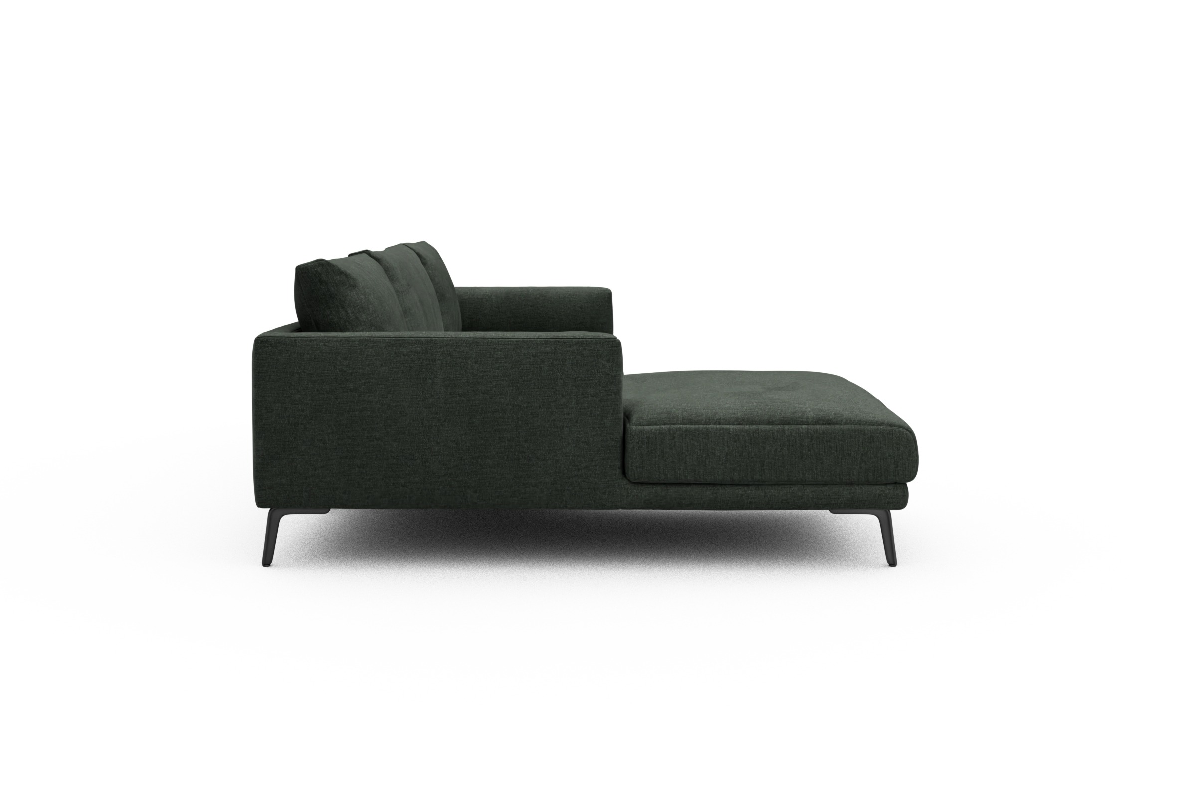 Ecksofa Karl Chaiselongue links mit 2,5-Sitzer Aivi-Pine-Green