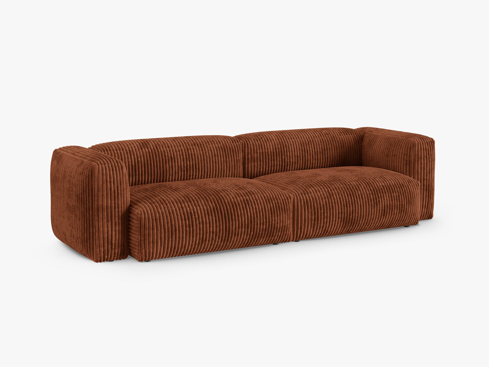 Micadoni Sofa Martina 4-Sitzer 90cm Sitztiefe Kord Tilia Ziegel