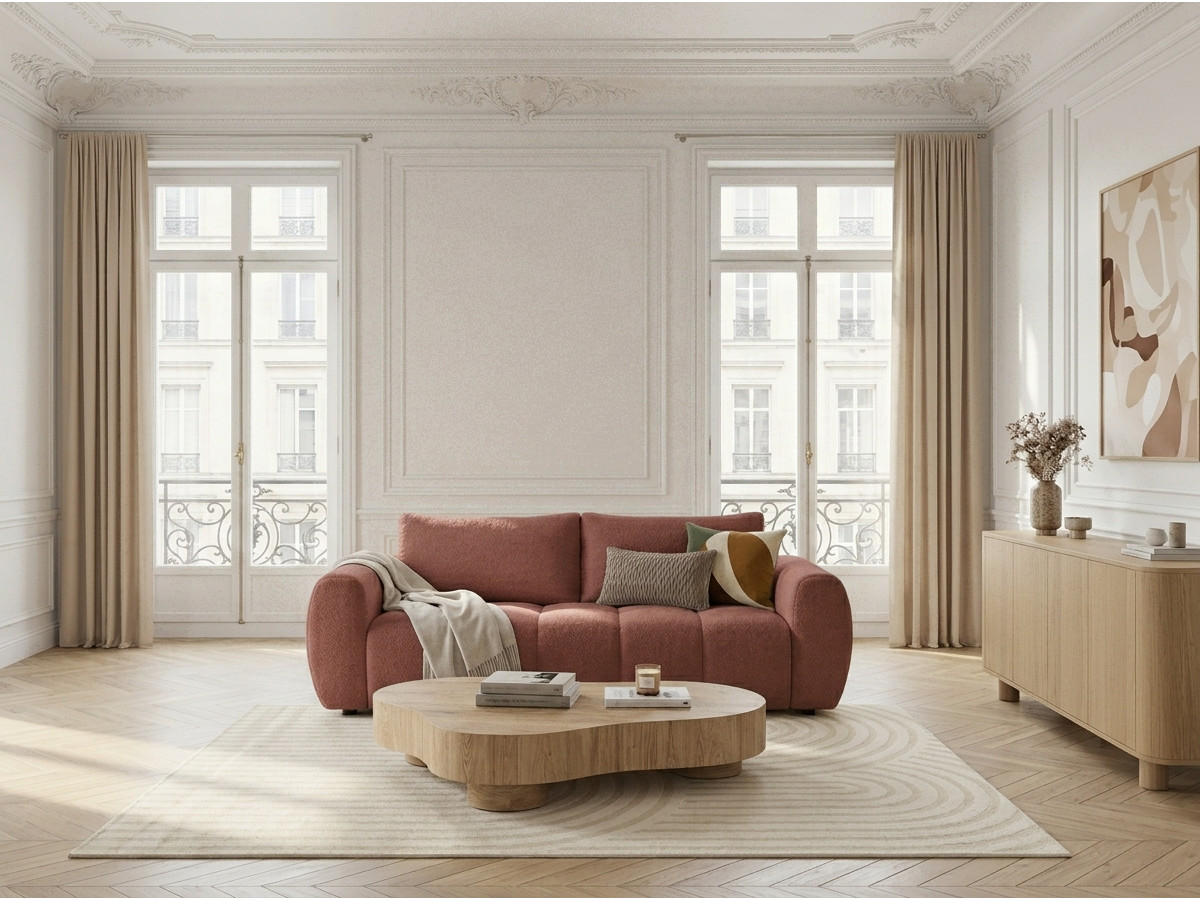 Bobochic Fuji Schlafsofa 3-Sitzer Stoff Rot