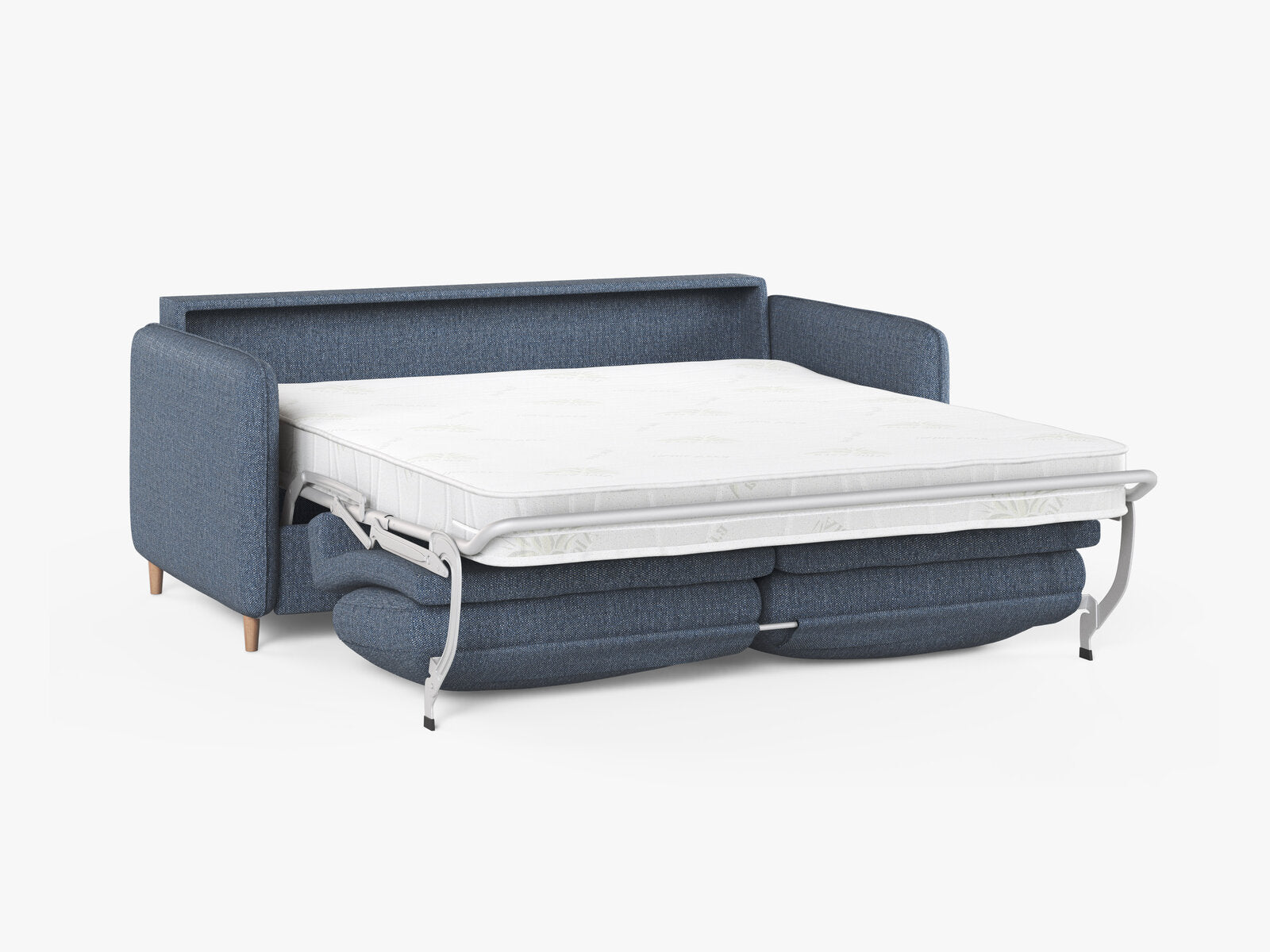 Micadoni Sofa mit Schlaffunktion Simo 3-Sitzer Strukturierter Stoff Babel Dunkelblau