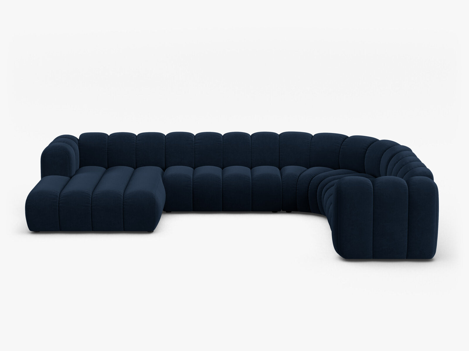 Micadoni Modulares Panorama Ecksofa Lupine 6-Sitzer Rechts Samt Salvador Königsblau