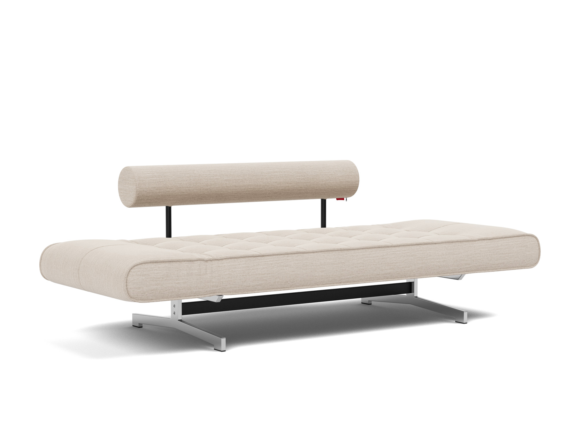 Tagesbett Ghia Webstoff Blida 612-Sand-Grey Beine Chrom
