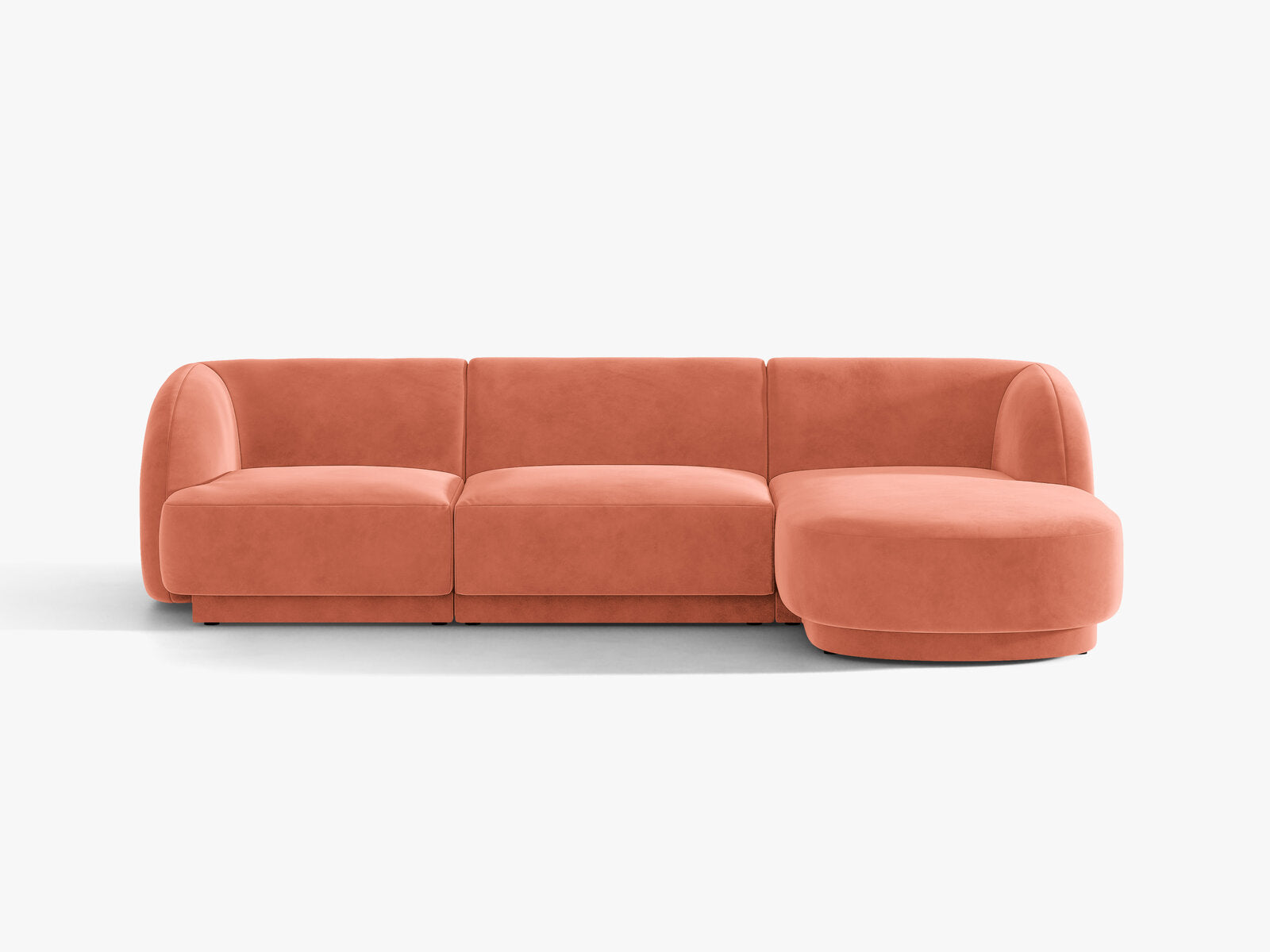 Micadoni Ecksofa Miley 4-Sitzer Rechts Samt Venus Koralle