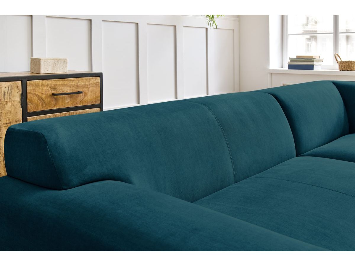 Bobochic Lavena Ecksofa 272 × 220 cm Samt Dunkelblau Ecke rechts