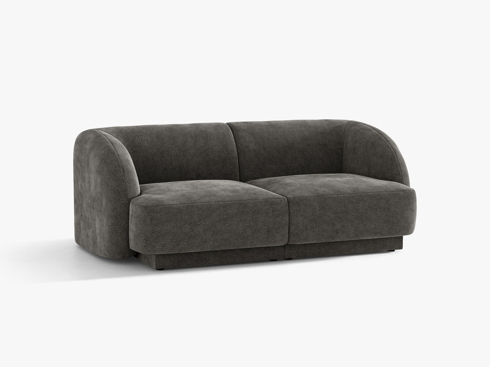 Micadoni Sofa Miley 2-Sitzer Chenille Haga Grau