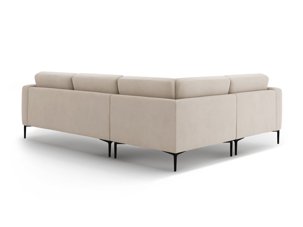 Cosmopolitan Design Ecksofa Lazio 4-Sitzer Samt Salvador Beige Links
