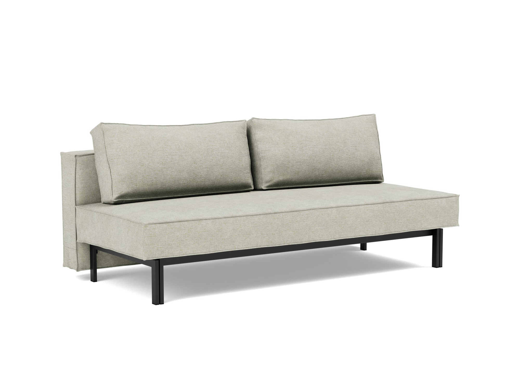 Schlafsofa Sly Flachgewebe Avella 280-Sand Beine Schwarzes Metall