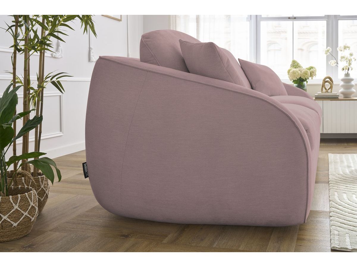 Bobochic Cezanne Schlafsofa 3-Sitzer Stoff Rosa, Liegefläche 160 × 194 cm