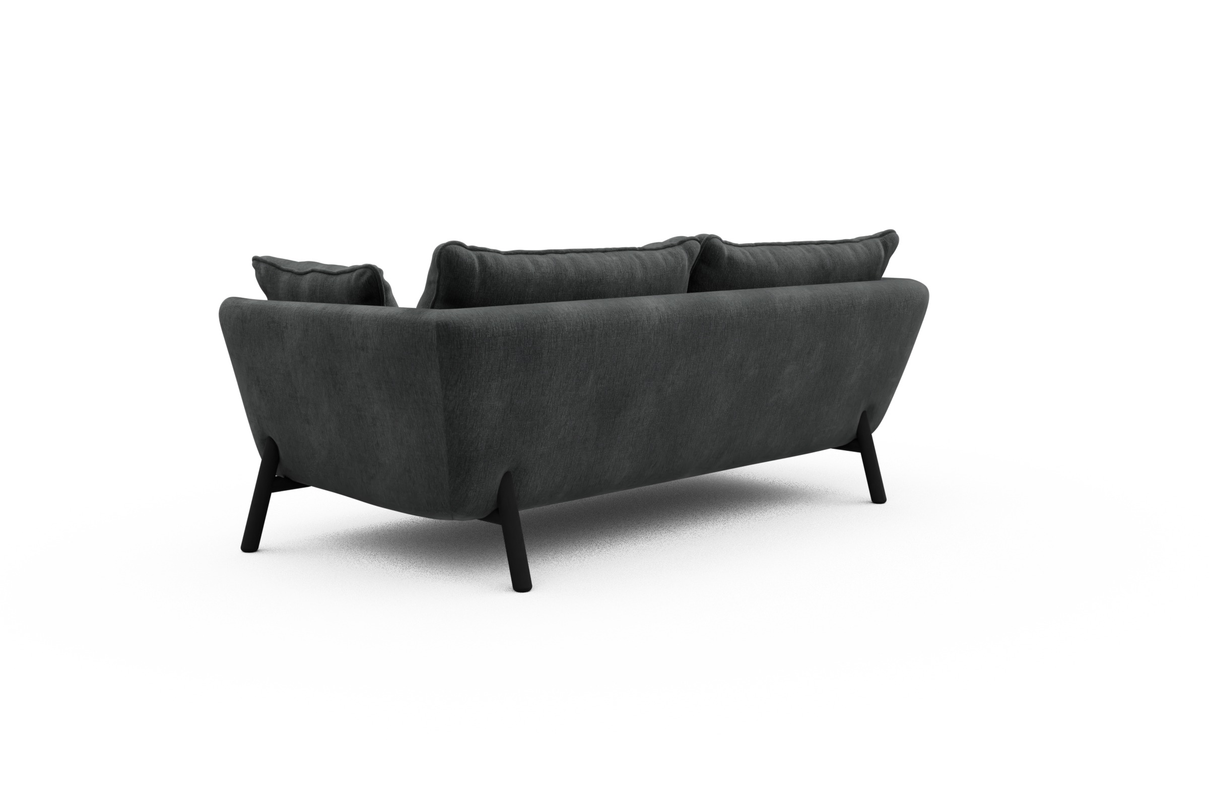 Sofa Emil PREMIUM 2-Sitzer Beinfarbe Eiche Schwarz Smooth-Deep-Warm-Grey