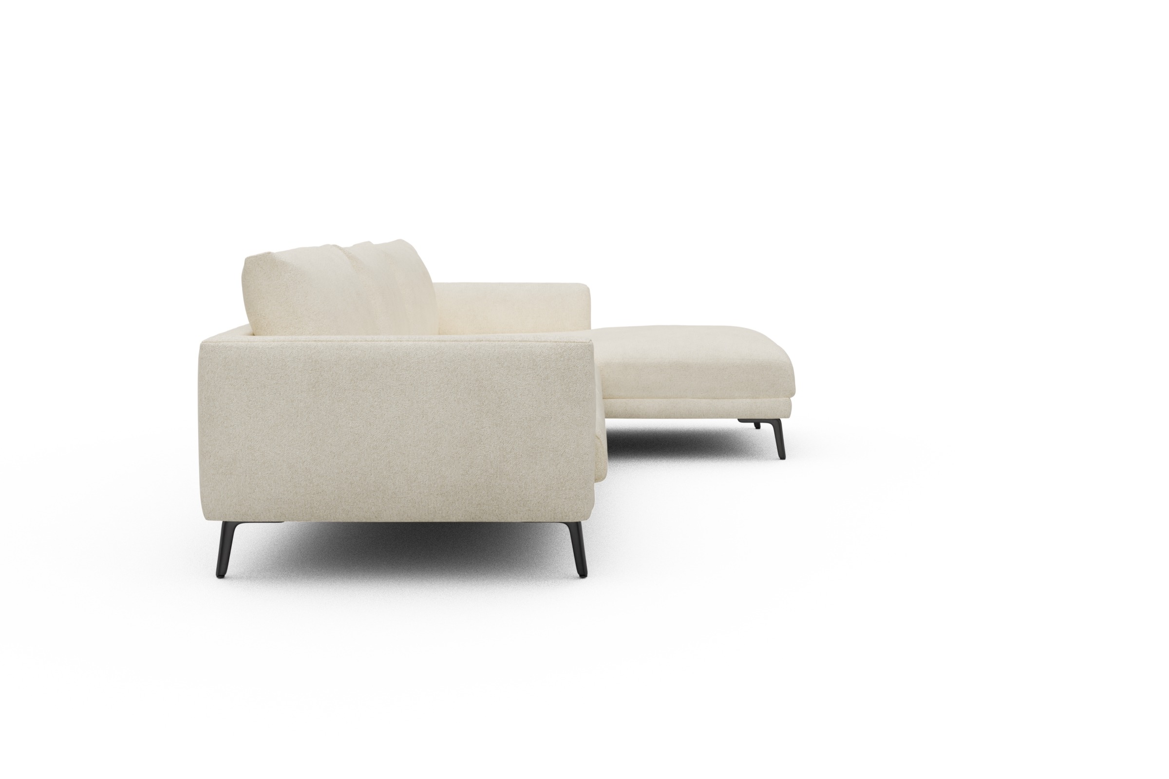 Ecksofa Karl Chaiselongue rechts mit 2,5-Sitzer Boucle-Off-White