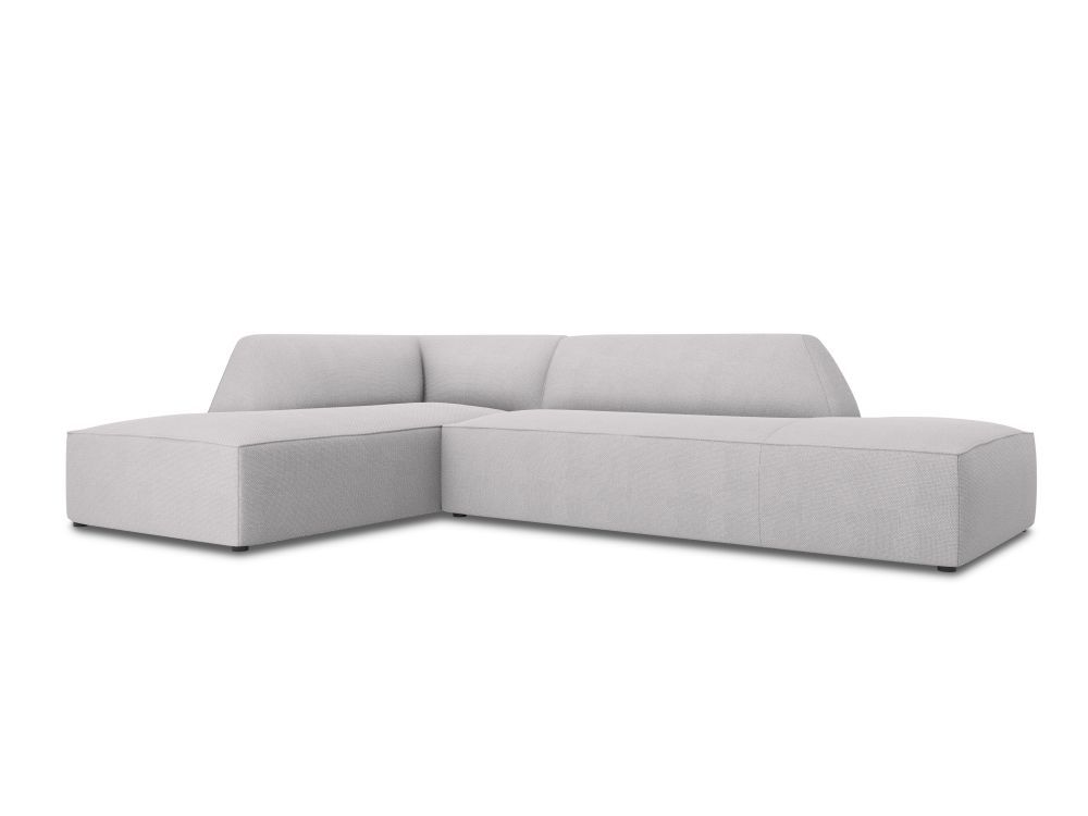 Cosmopolitan Design Ecksofa Siena 4-Sitzer offen Strukturierter Stoff Ottawa Hellgrau Links
