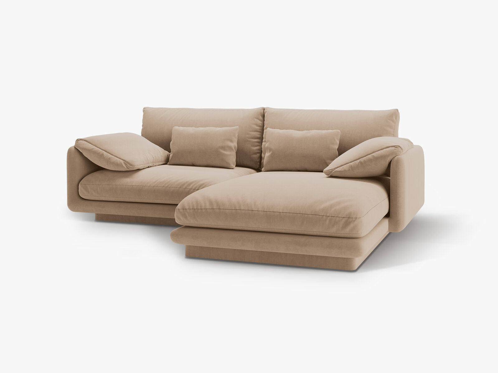 Micadoni Ecksofa Torino 3-Sitzer Rechts Samt Sand