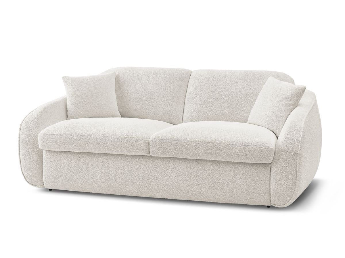 Bouclé-Stoff · Weiß