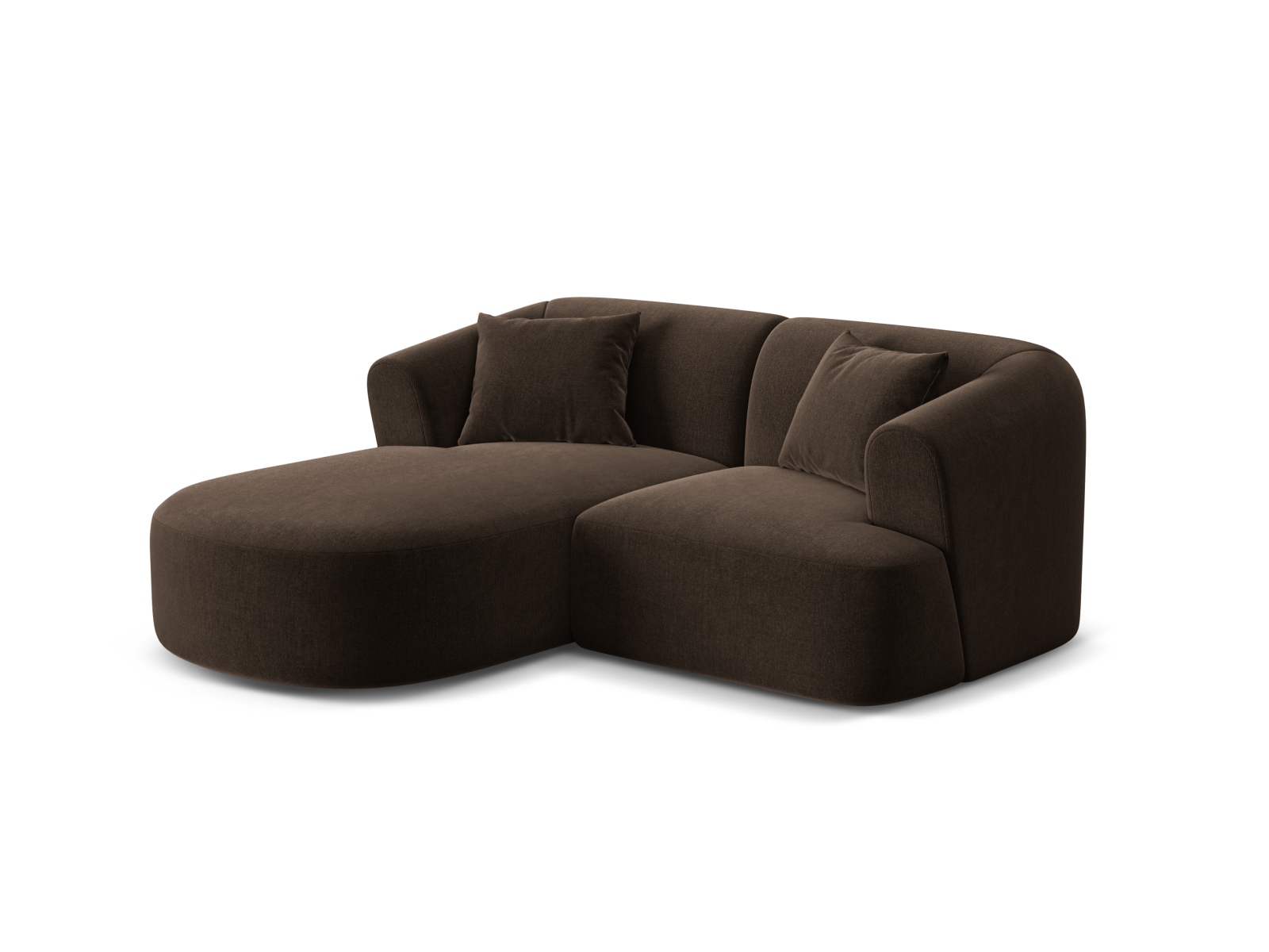 Cosmopolitan Design Ecksofa Campi 3-Sitzer Samt Vogue Schokolade Links