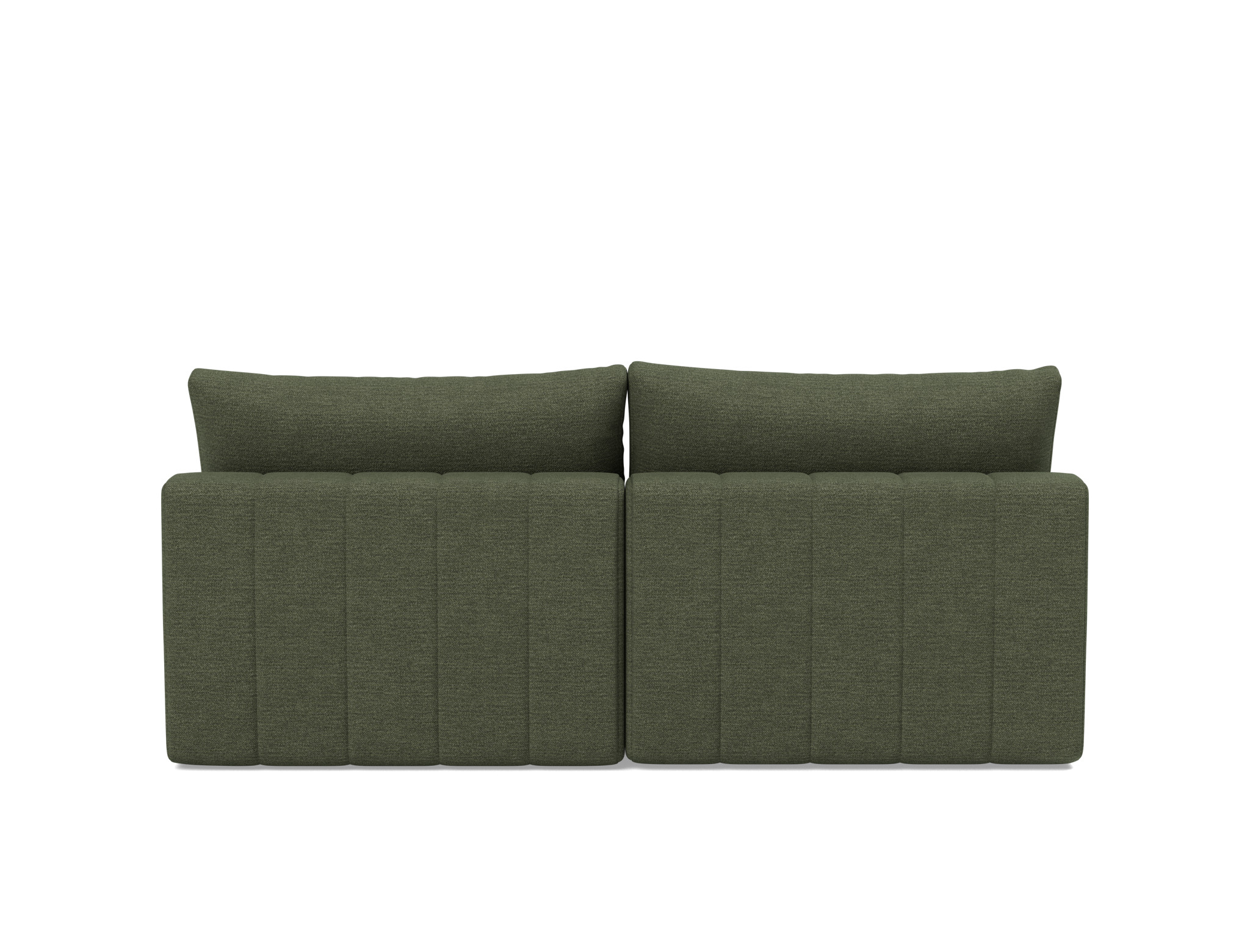 Schlafsofa Akello mit Chaiselongue Strukturierter Stoff Taura 353-Forest