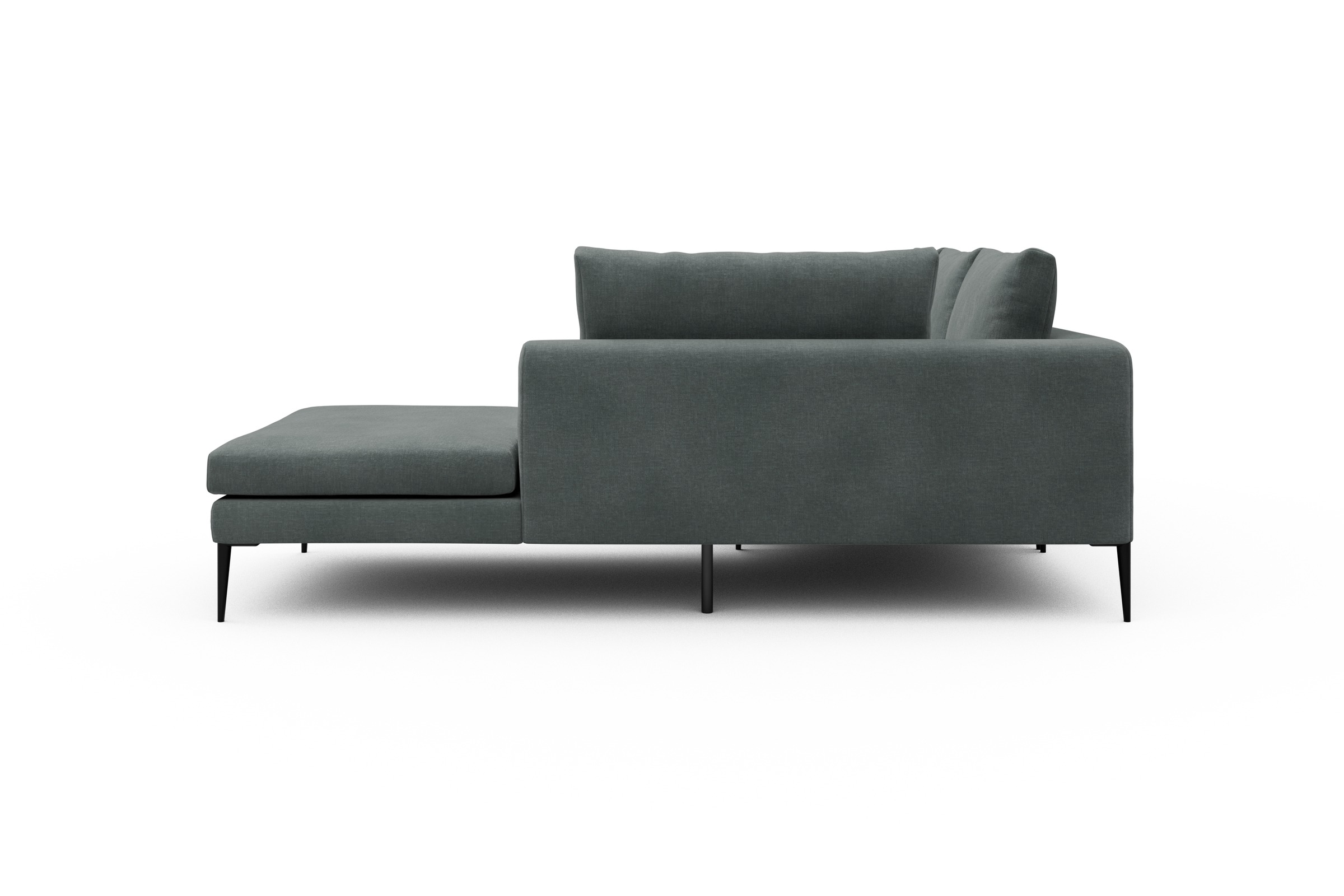 Ecksofa Paul Relax-Ecke rechts mit 2-Sitzer Smooth-Silver-Grey