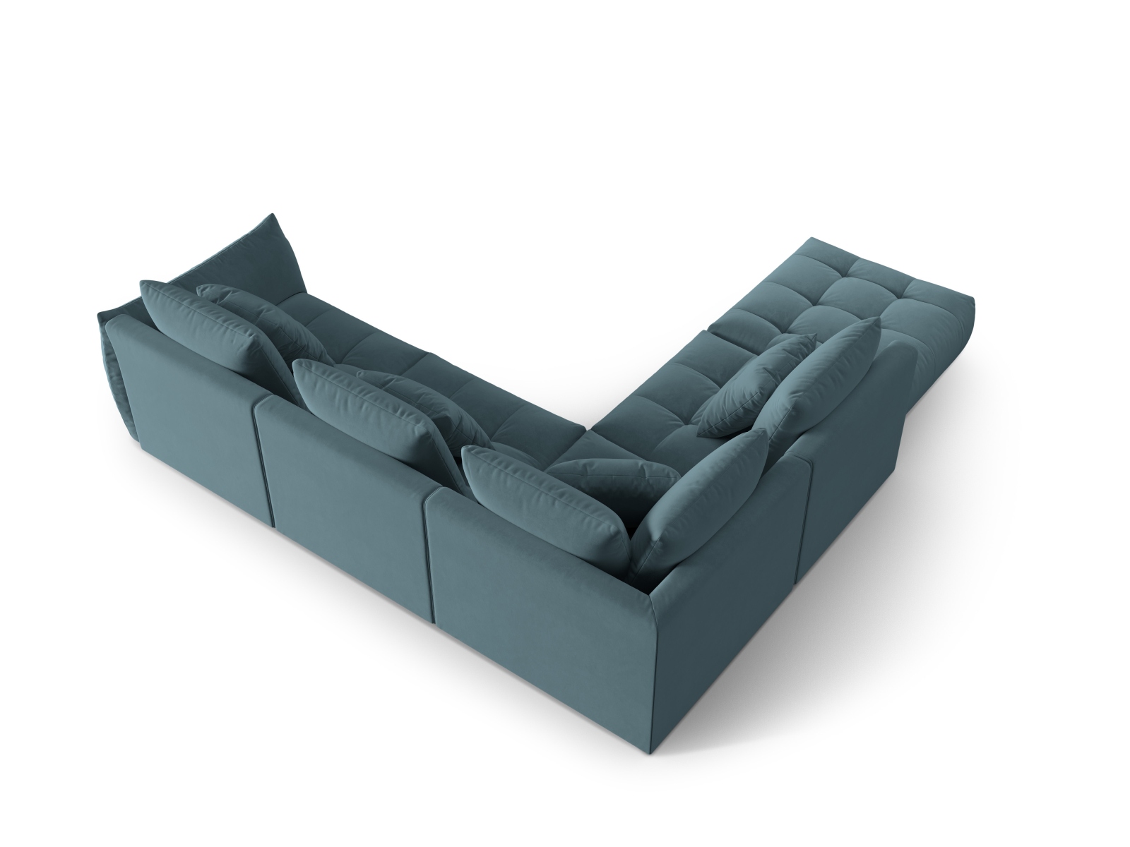 Micadoni Ecksofa Bloom 5-Sitzer Links Samt Pastellblau