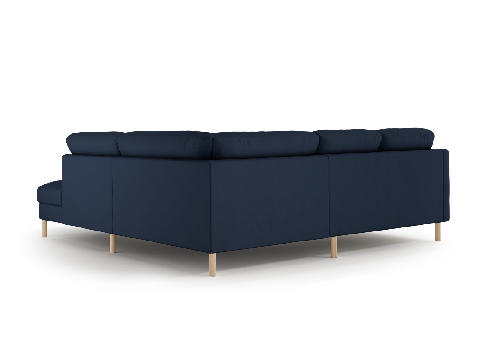 Micadoni Symmetrisches Ecksofa Eden 4-Sitzer Rechts Samt Dunkelblau