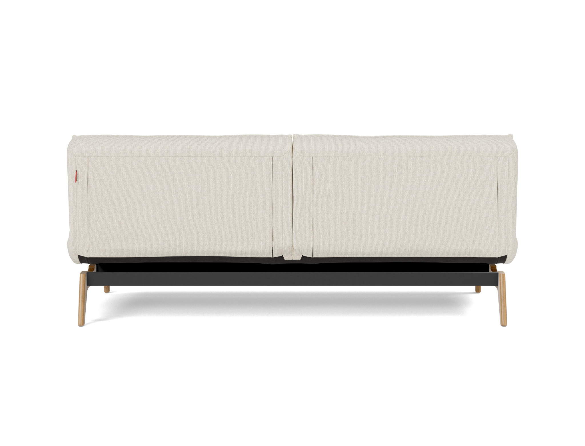 Schlafsofa Splitback Boucle Skandi 531-Off-White Beine Eiche