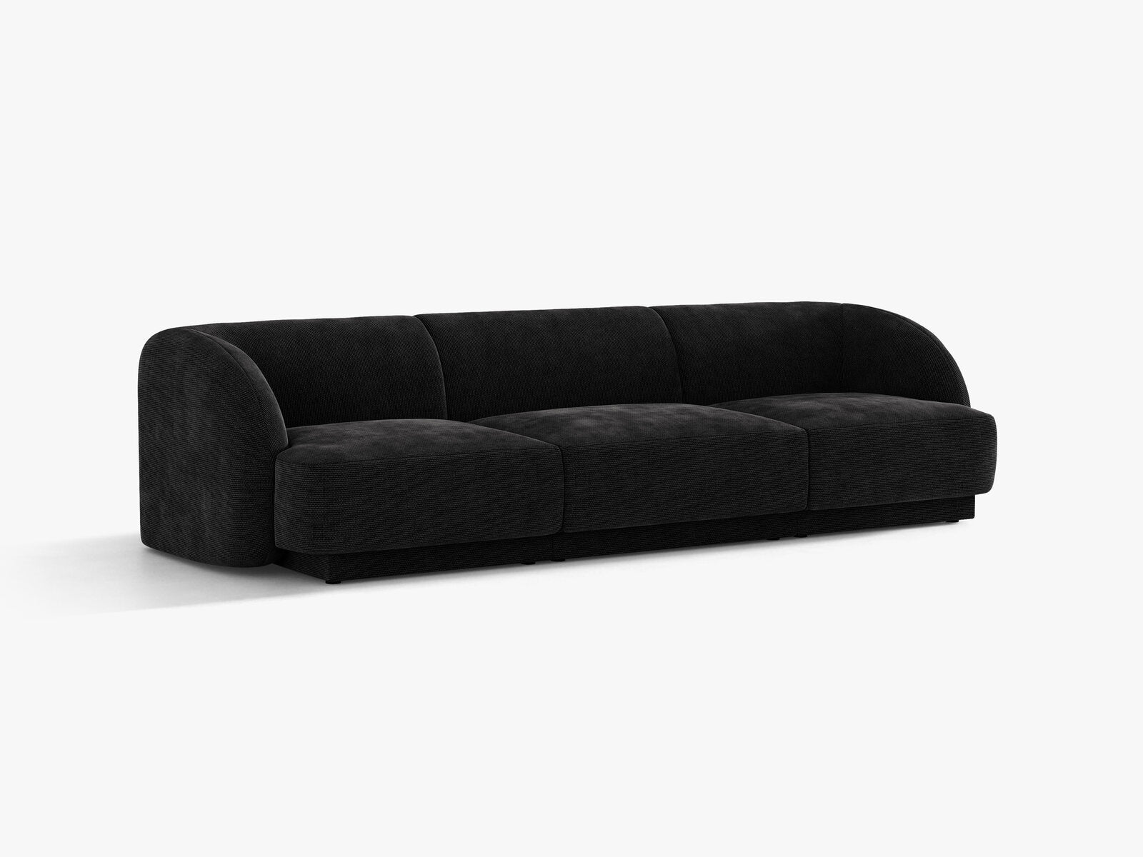 Micadoni Sofa Miley 3-Sitzer Chenille Haga Schwarz