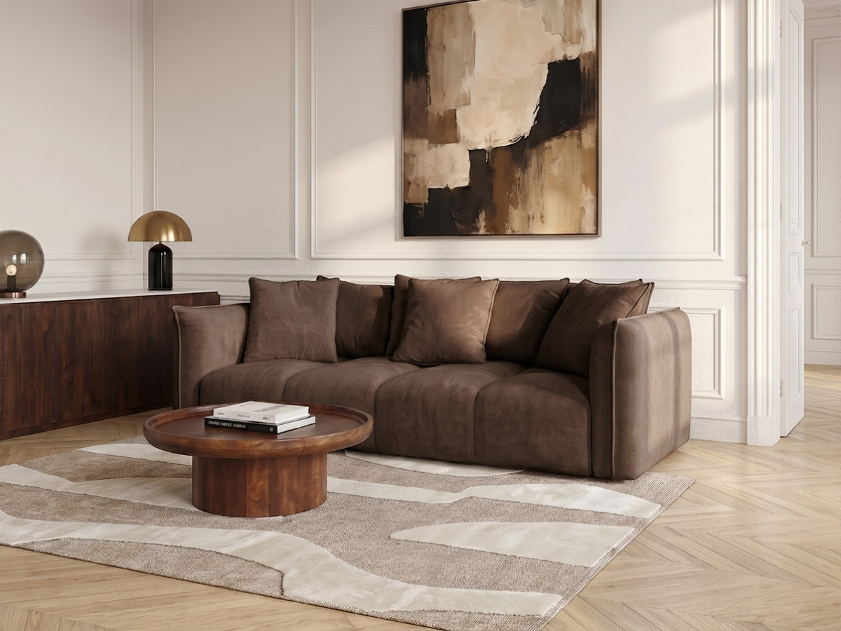 Bobochic Harlem Sofa 3-Sitzer Stoff Braun