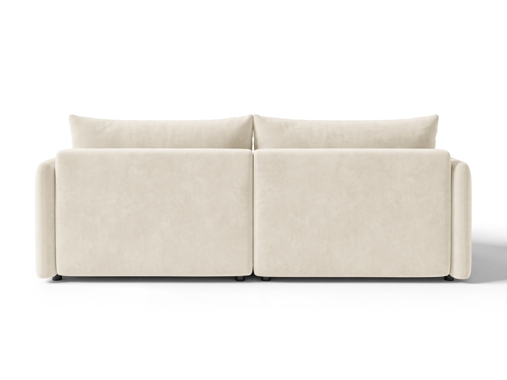 Cosmopolitan Design Ecksofa Monaco 3-Sitzer mit Schlaffunktion Samt Bluvel Helles Beige Links