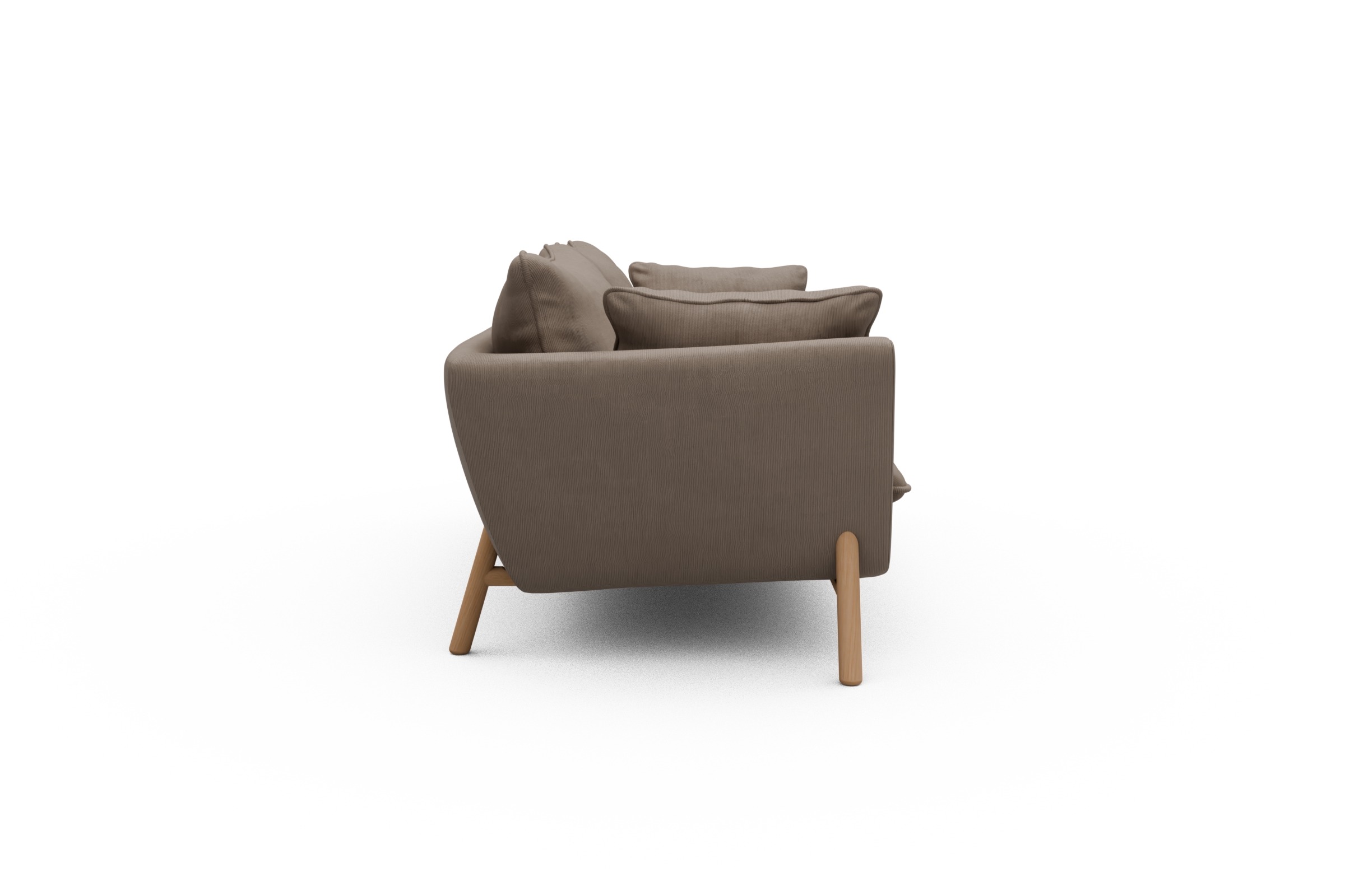 Sofa Emil PREMIUM 3-Sitzer Beinfarbe Eiche Natur Cordufine-Beige