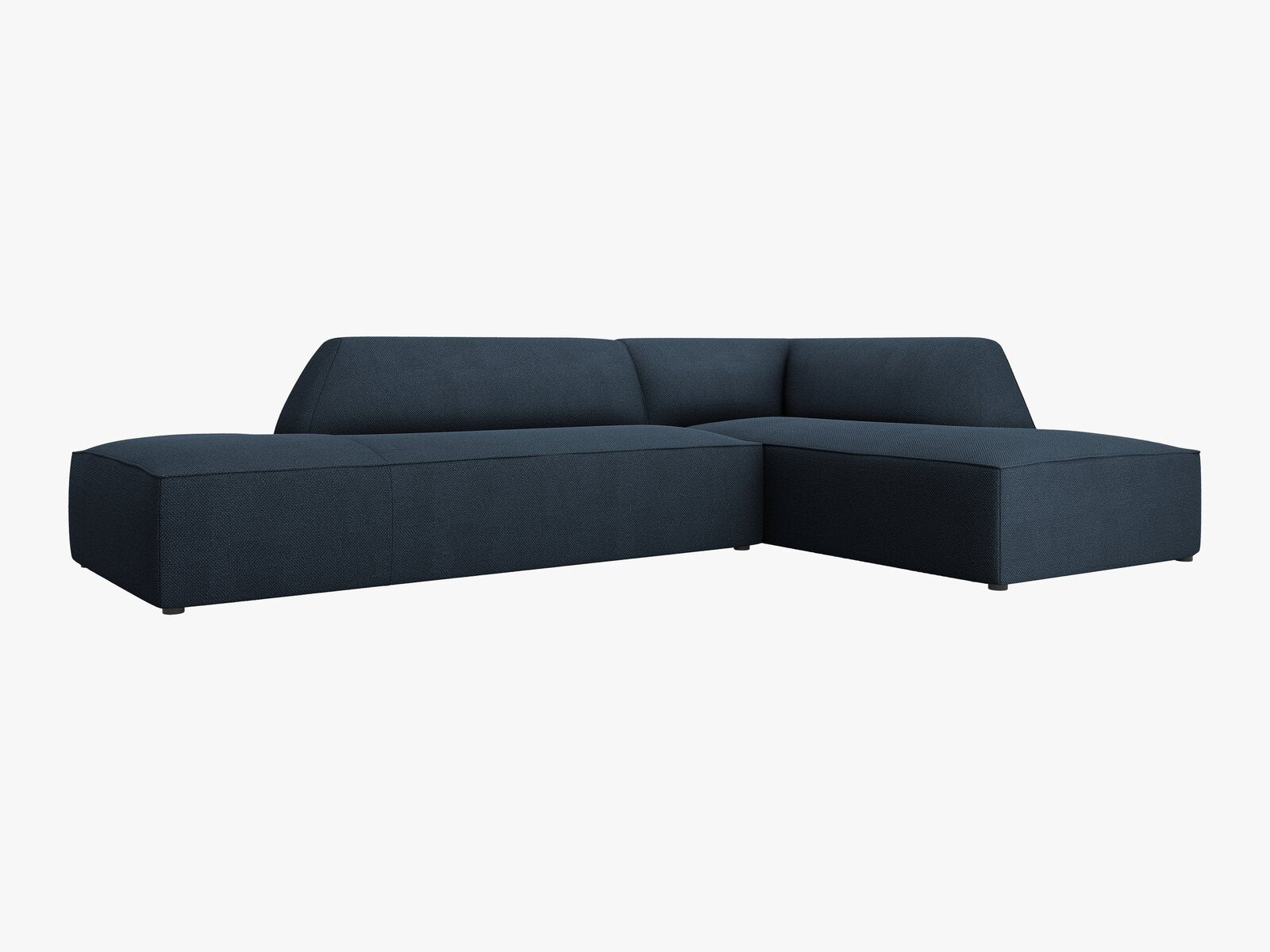 Micadoni Ecksofa Ruby 4-Sitzer Rechts Strukturierter Stoff Ottawa Marineblau