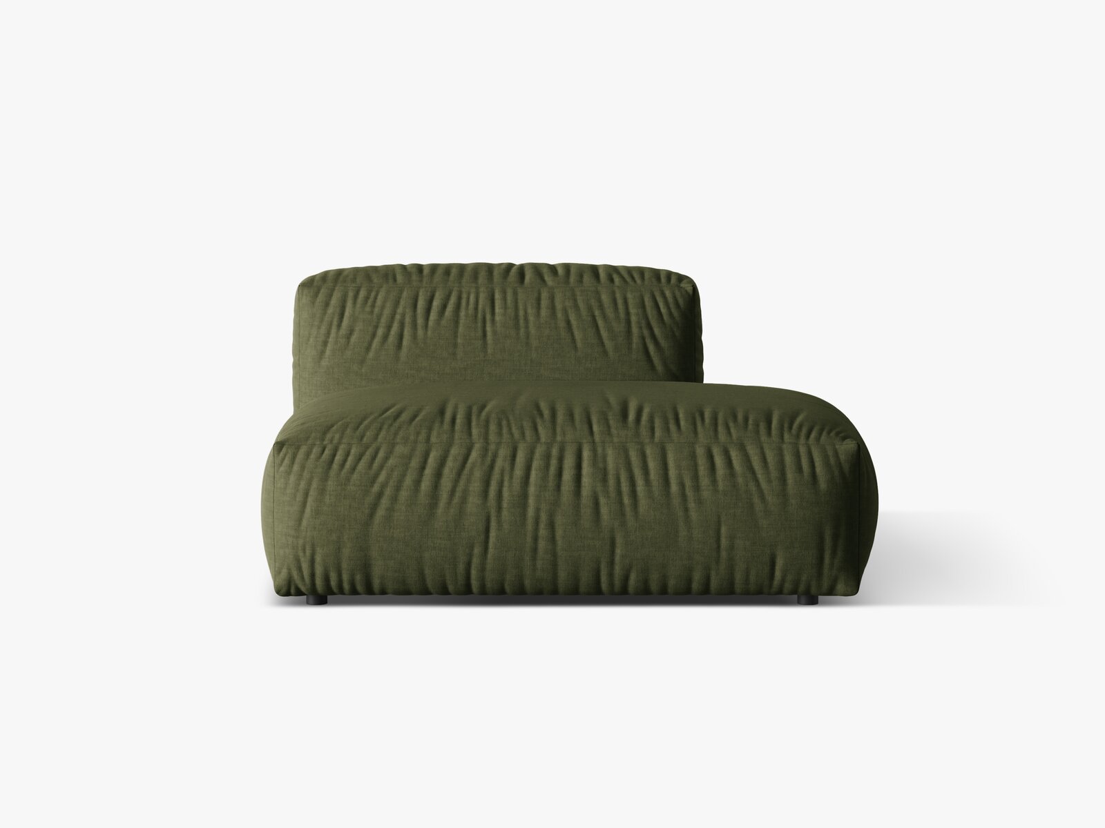 Micadoni Ecksofa-Modul Martina 1-Sitzer Strukturierter Stoff Boston Grün Rechts