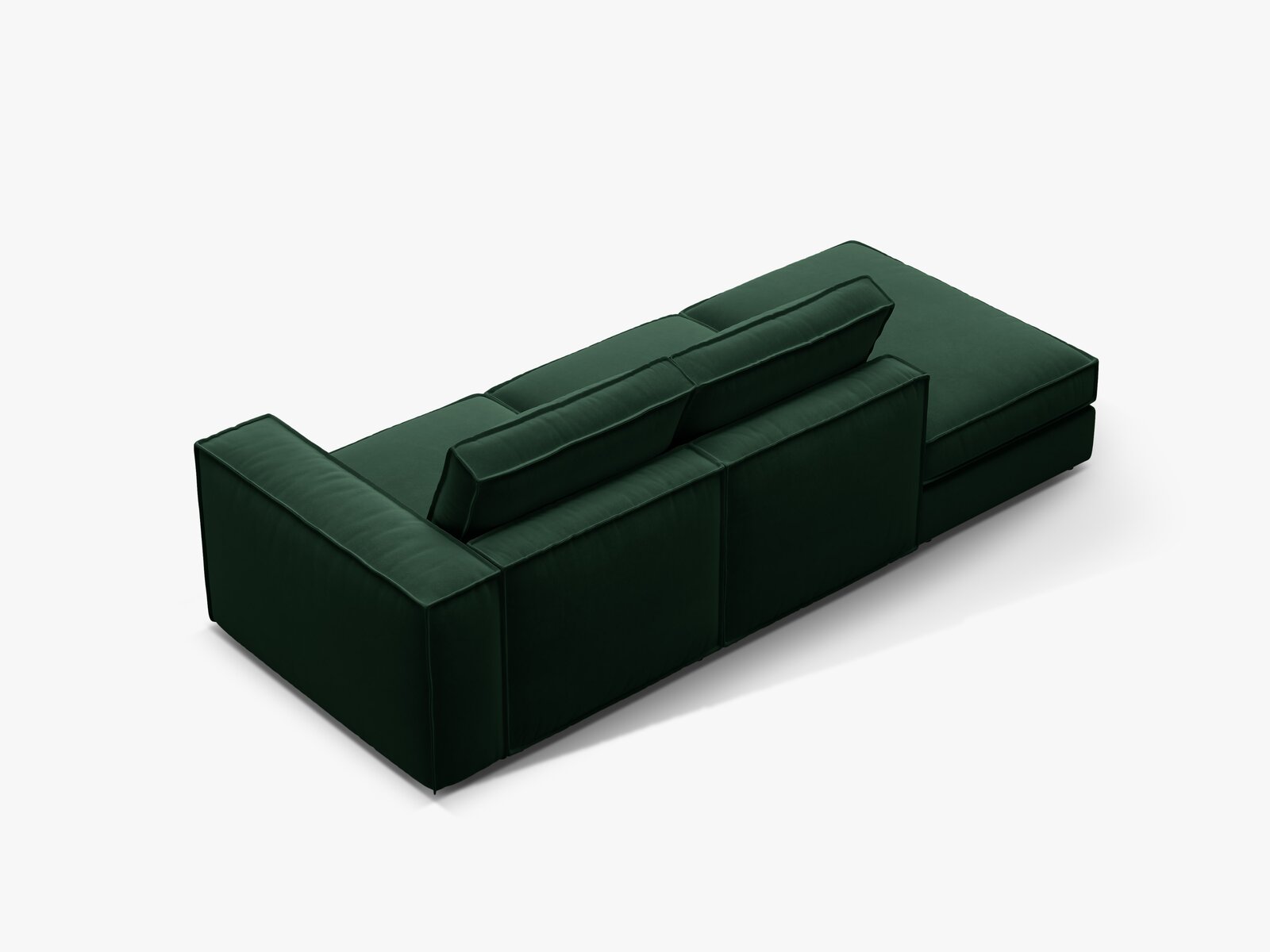 Micadoni modulares offenes Sofa Pola 3-Sitzer Links Samt Salvador Flaschengrün