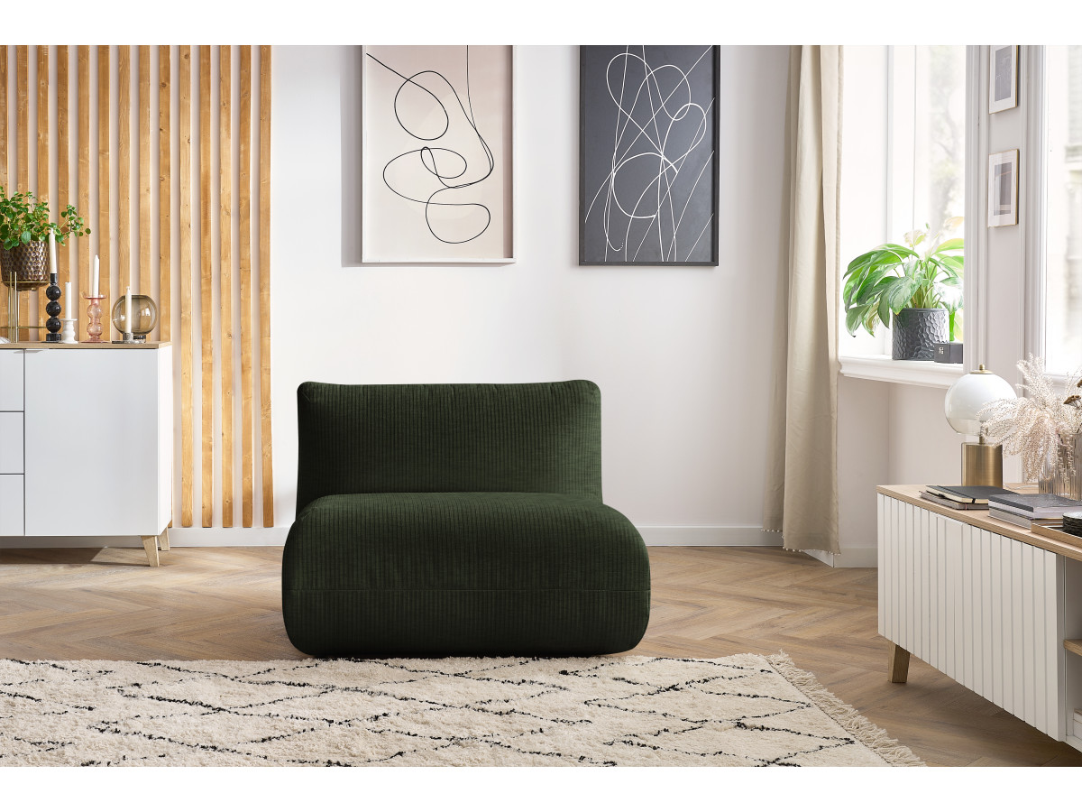 Bobochic Lecomte Sofamodul 1-Sitzer Strukturstoff Grün