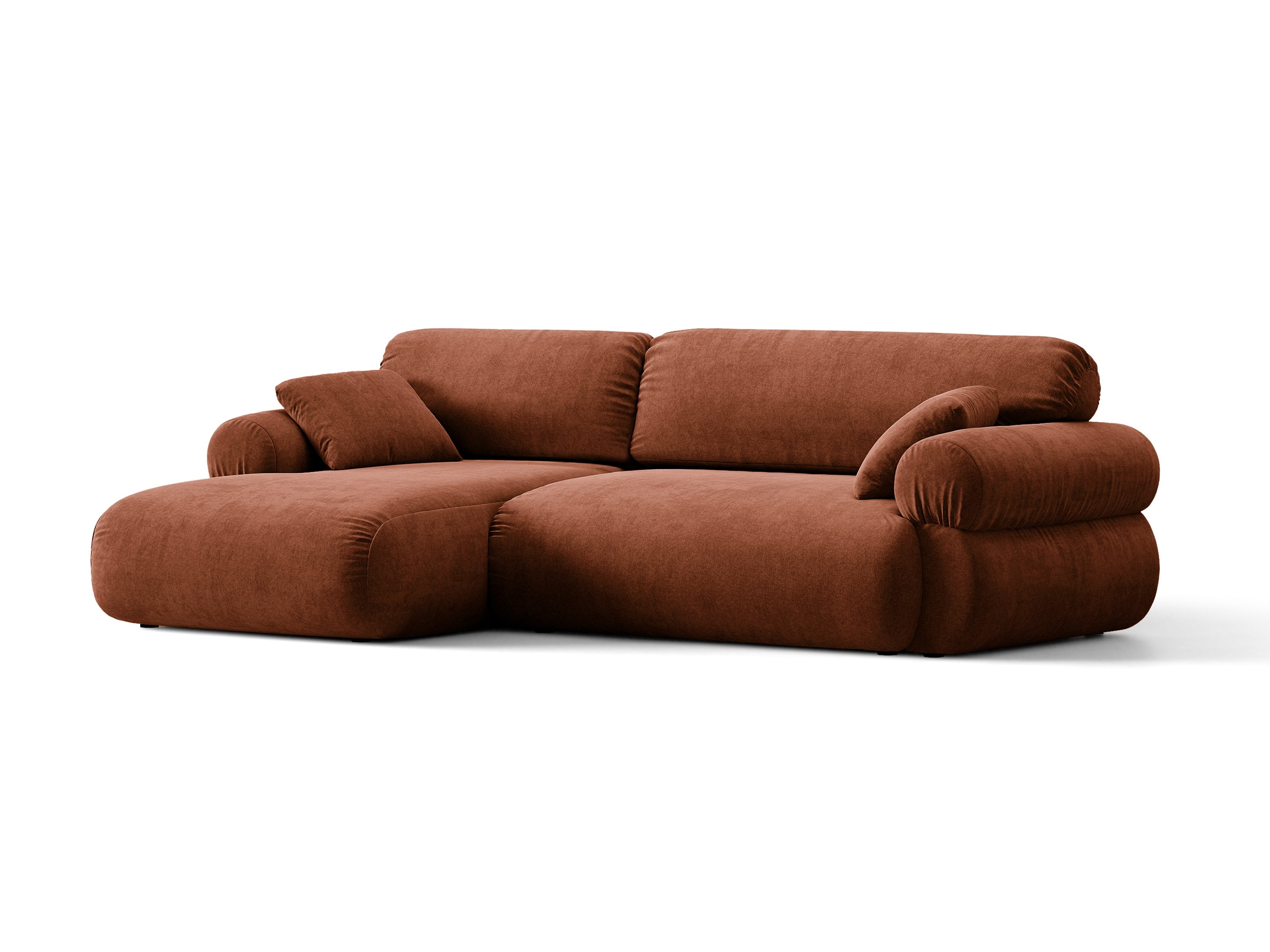 Micadoni Ophelia Ecksofa Links Strukturierter Stoff Liberty Ziegel