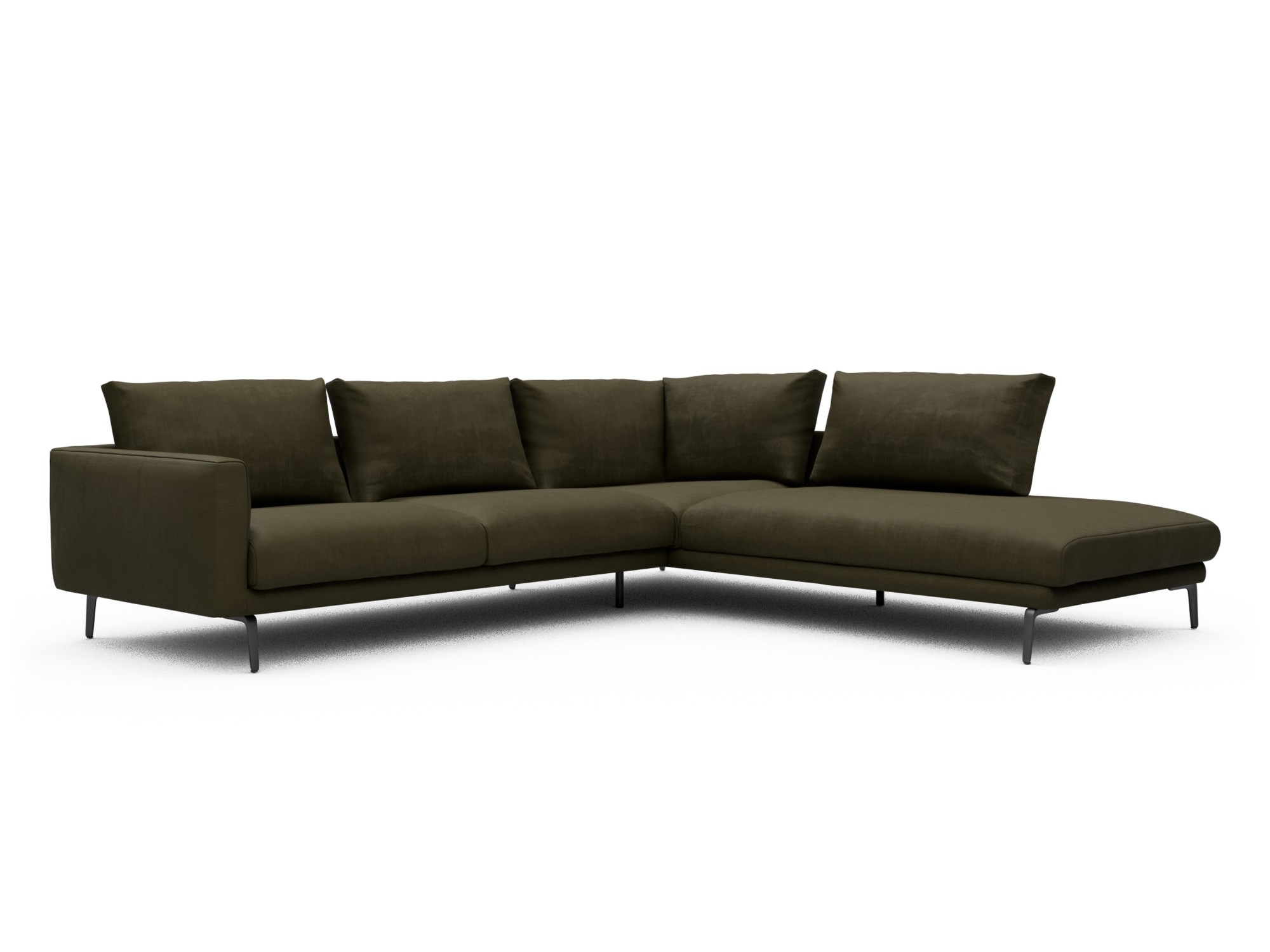 Skandi Home Ecksofa Karl Relax-Ecke rechts mit 2,5-Sitzer Cordufine-Pine-Green moebelfaktor