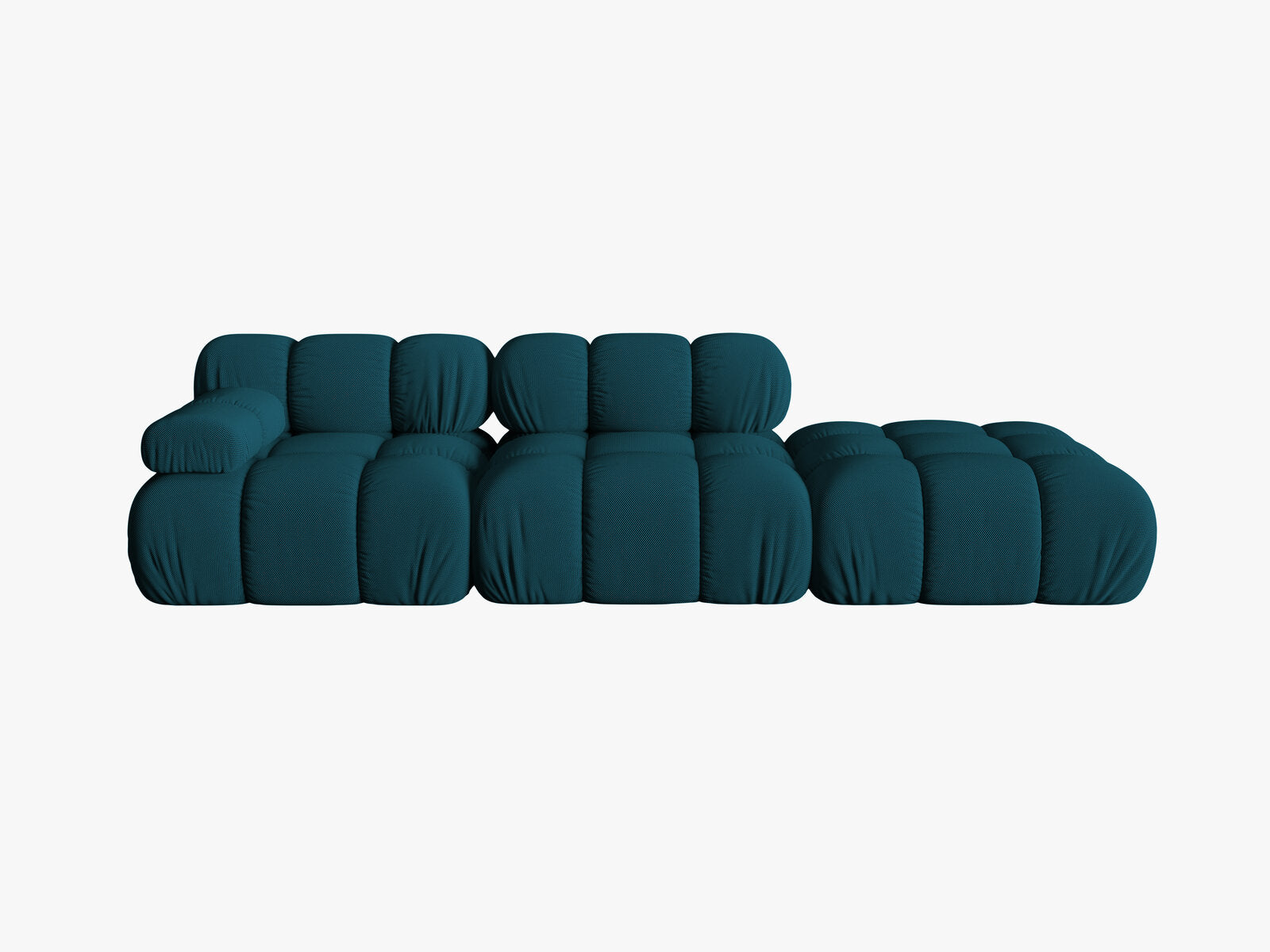 Micadoni Modulares Sofa Bellis 4-Sitzer Rechts 3D-Stoff Sonic Marineblau