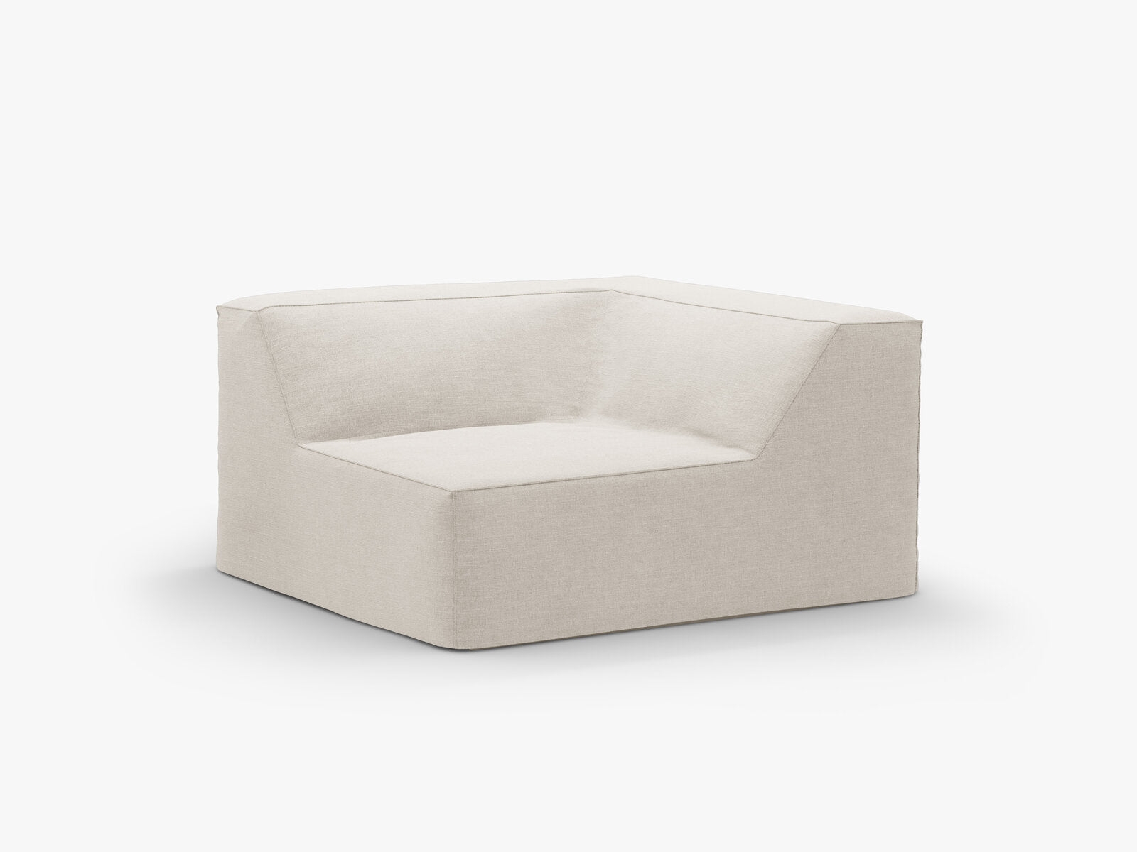 Micadoni Eckmodul Jodie 1-Sitzer Strukturierter Stoff Lins Natur
