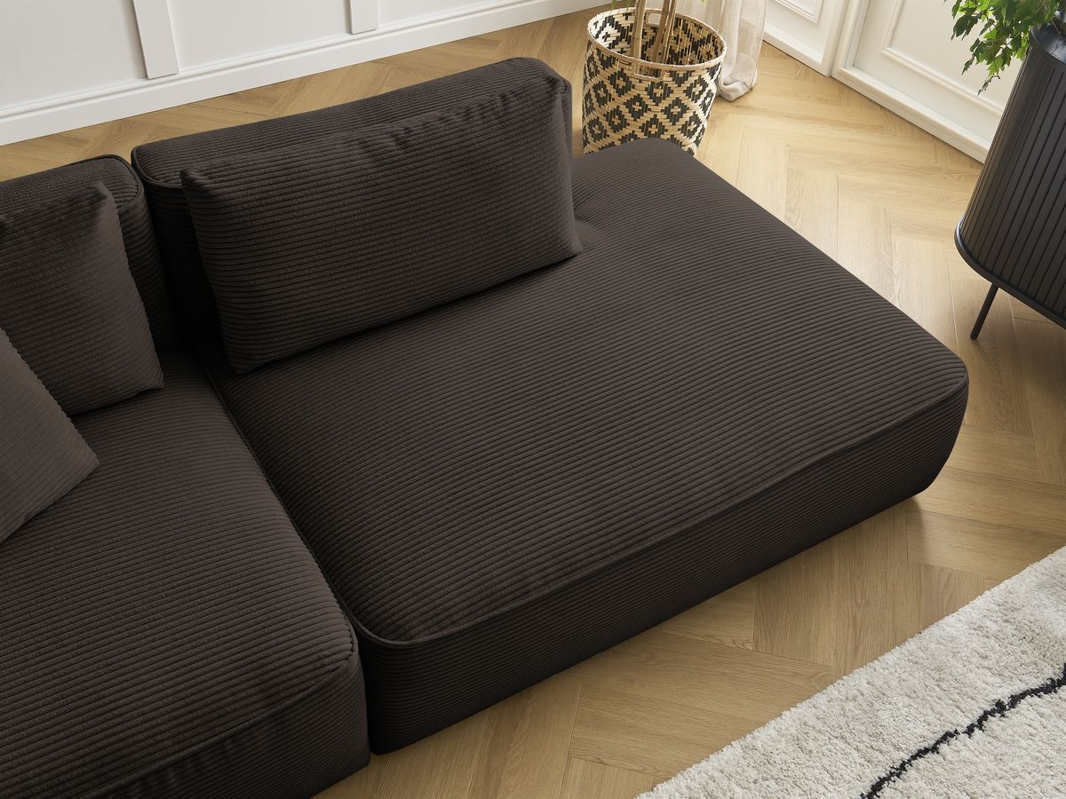Bobochic Leopold Sofa 3-Sitzer Cordsamt Braun Armlehne links