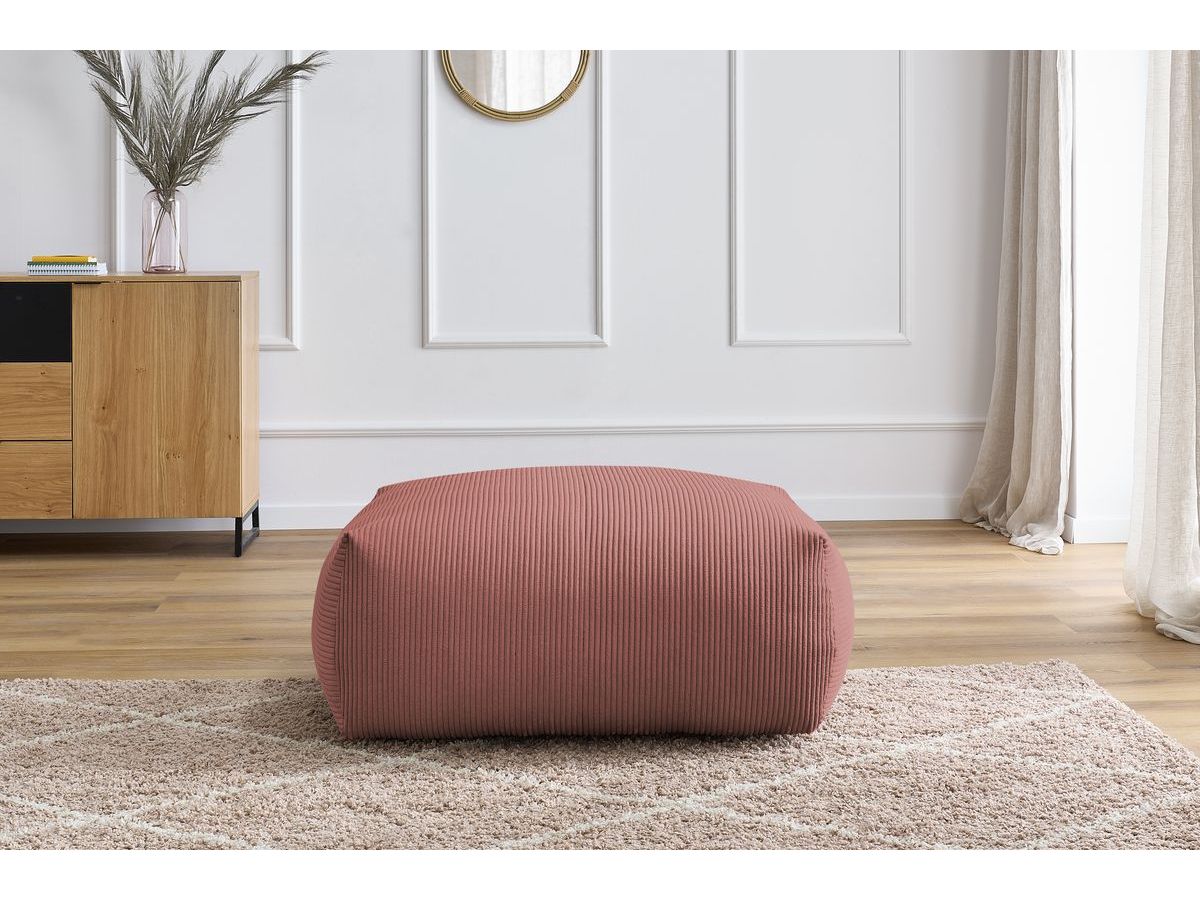 Bobochic Voltaire Pouf 106 × 90 cm Cordsamt Rosa