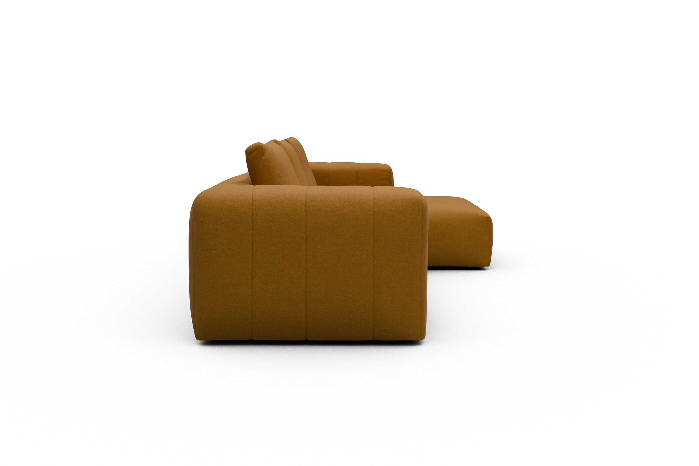 Ecksofa Hugo 2,5-Sitzer Armlehne links mit Chaiselongue Satya-Ocre