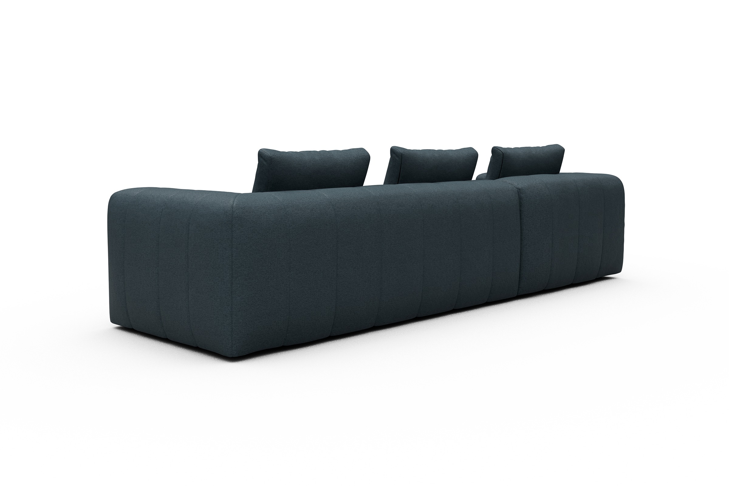 Ecksofa Hugo 2,5-Sitzer Armlehne rechts mit Chaiselongue Denari-Royal-Blue