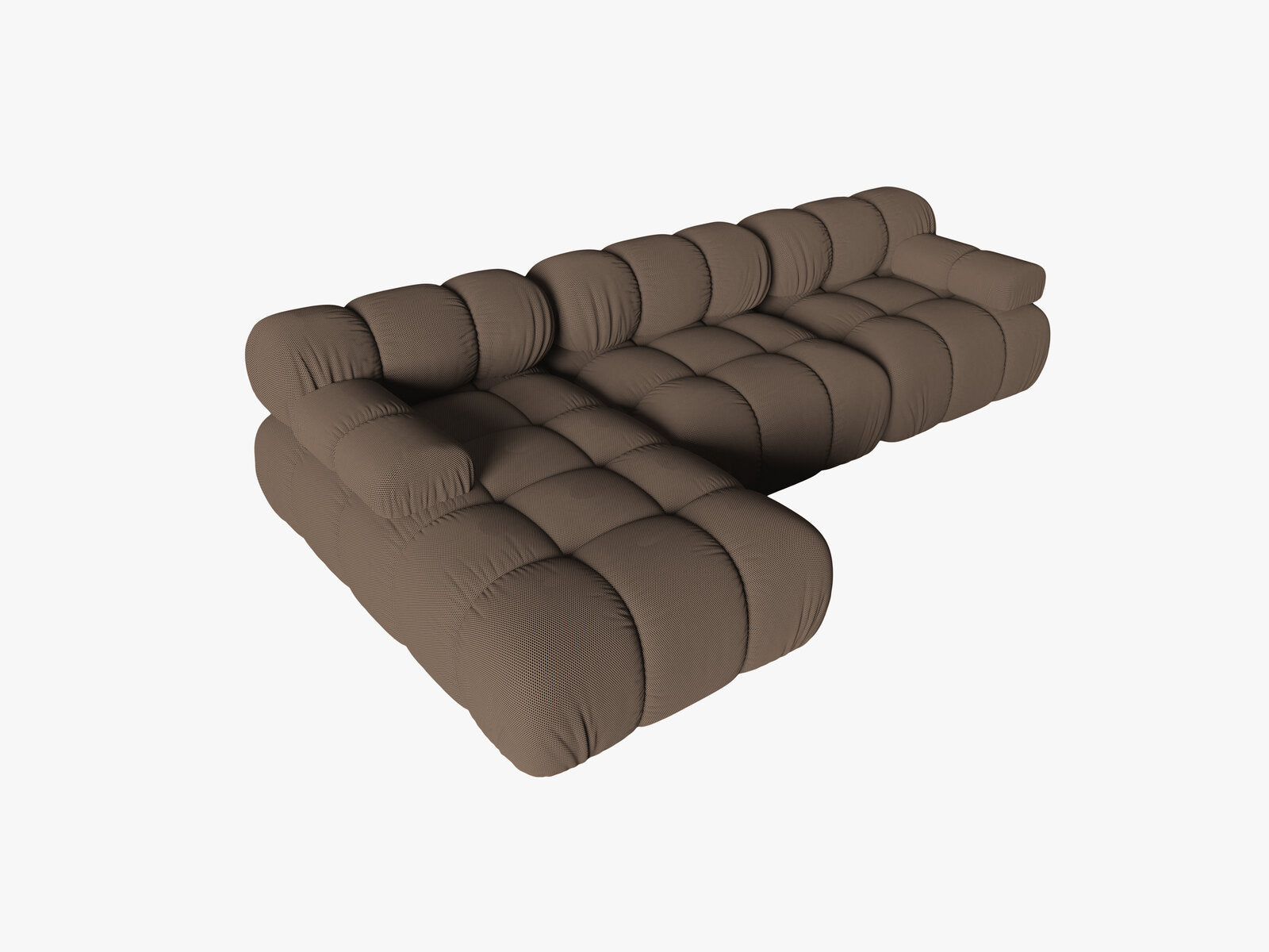 Micadoni Modulares Ecksofa Bellis 4-Sitzer Links 3D-Stoff Sonic Braun