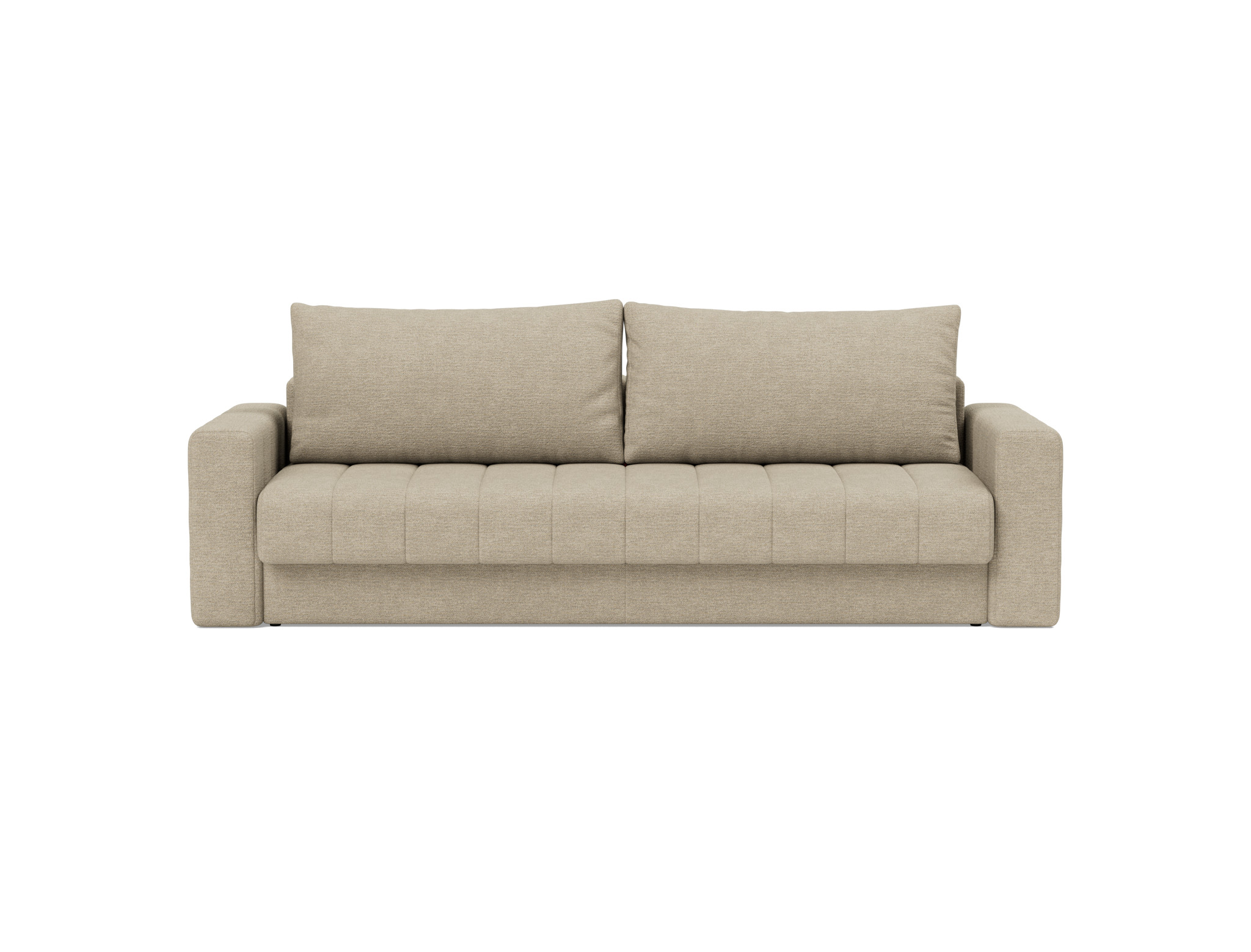 Schlafsofa Akello mit Armlehnen Strukturierter Stoff Taura 356-Sand