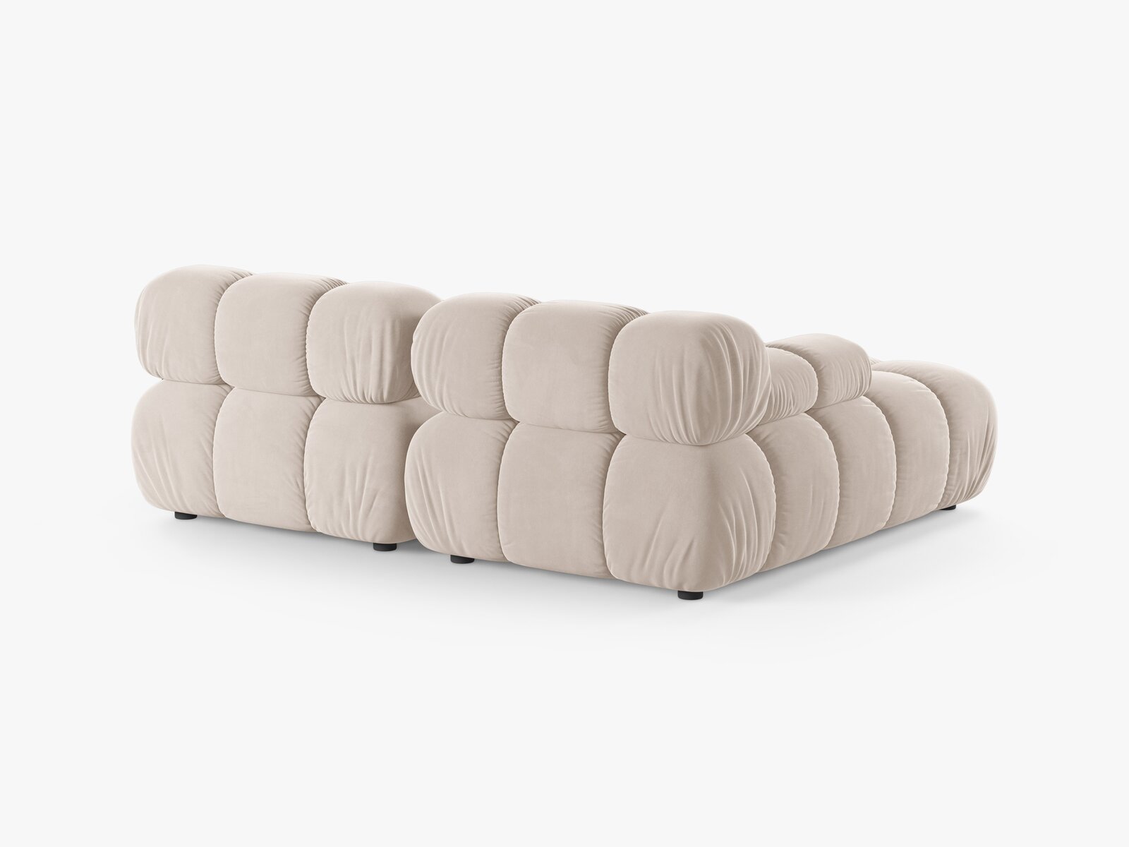 Micadoni Modulares Ecksofa Bellis 3-Sitzer Links Samt Venus Helles Beige