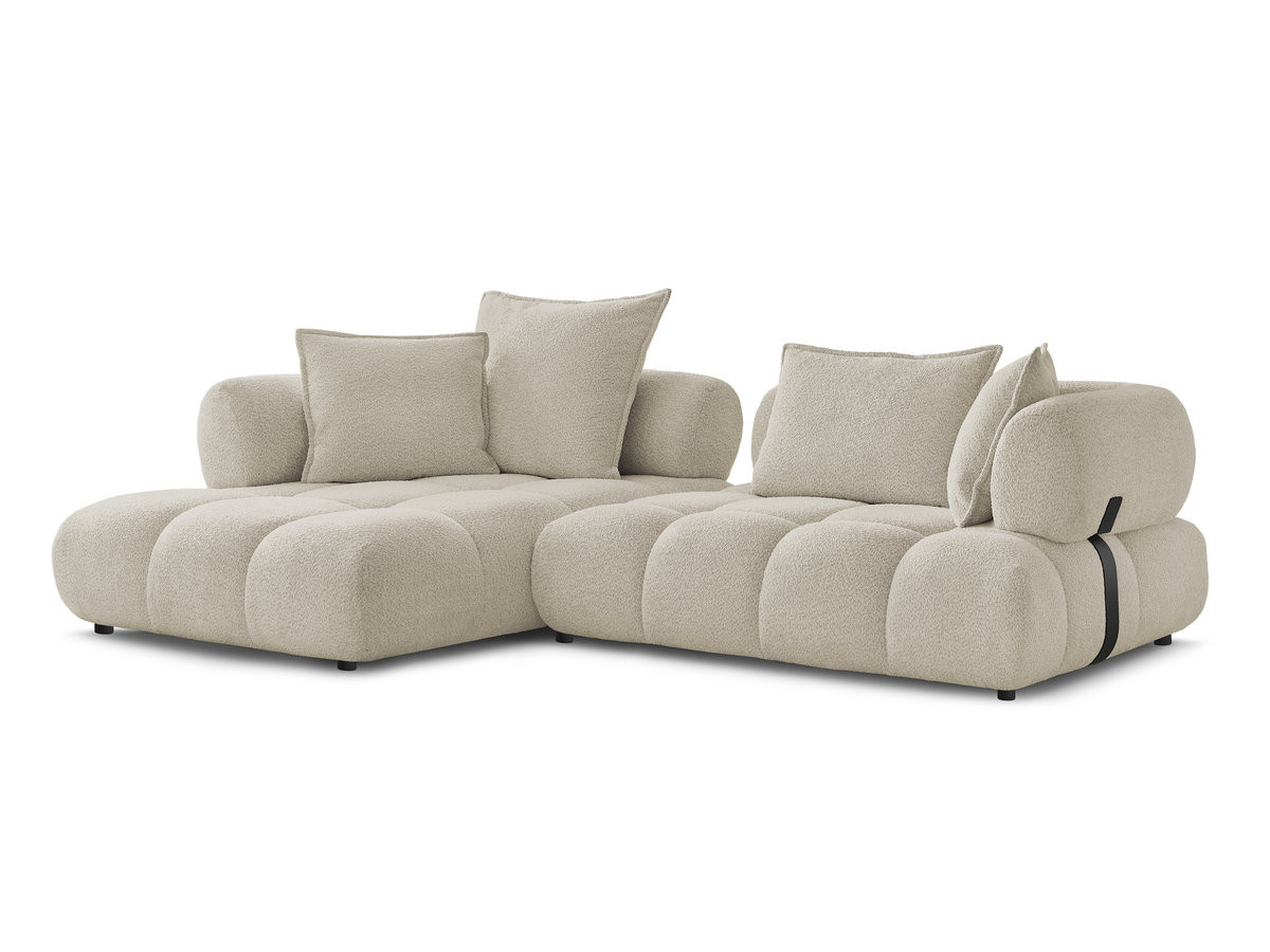 Bobochic Alya Ecksofa Bouclé-Stoff Beige Ecke links