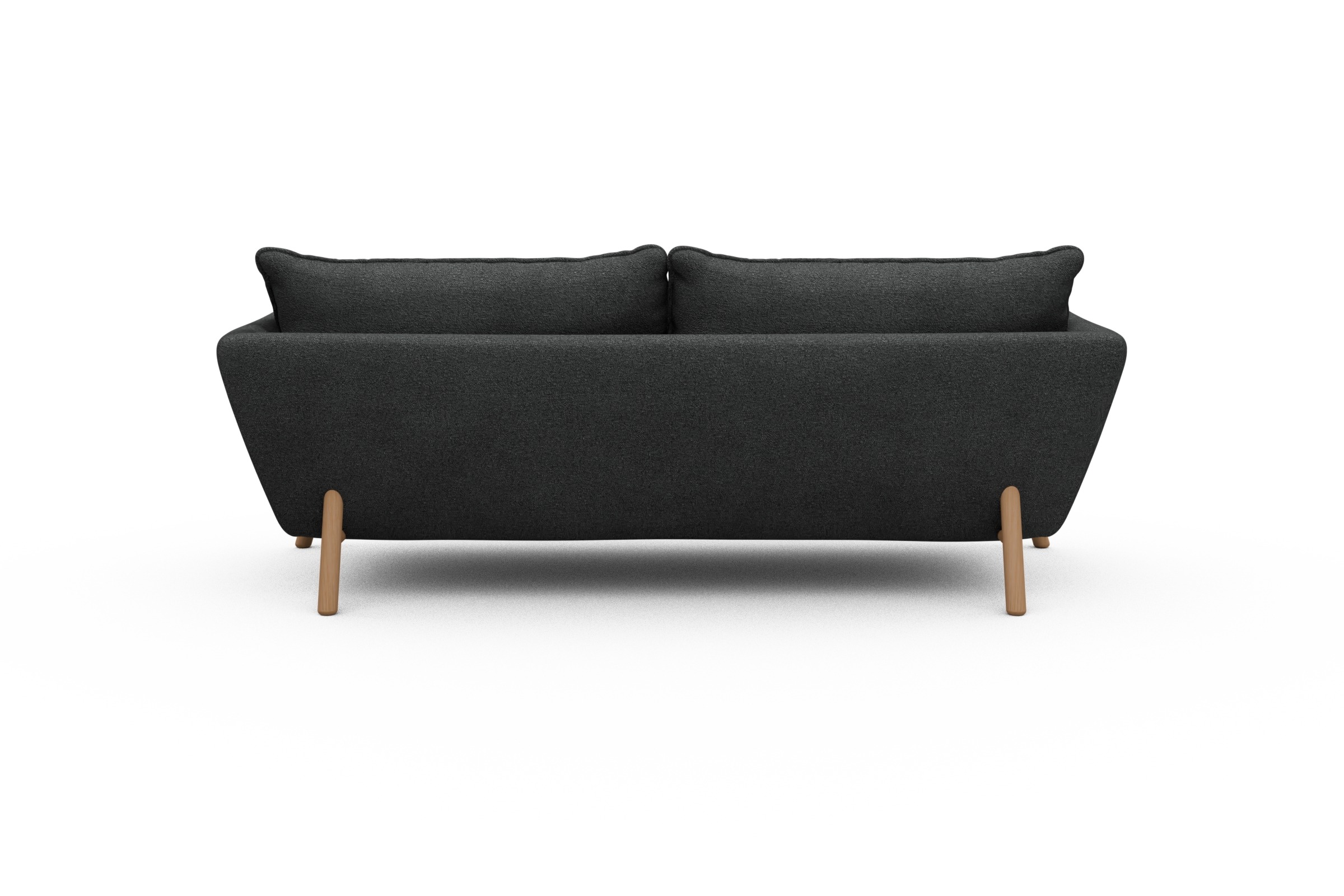 Sofa Emil PREMIUM 3-Sitzer Beinfarbe Eiche Natur Boucle-Charcoal