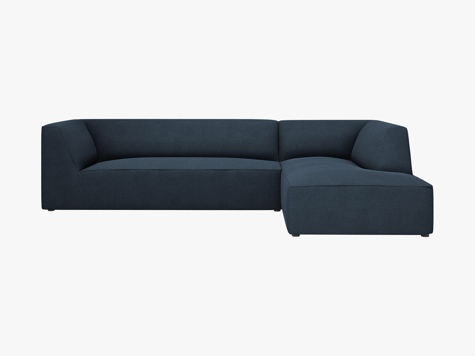 Micadoni 4-Sitzer Modular Sofa Ruby Rechts Strukturierter Stoff Ottawa Marineblau