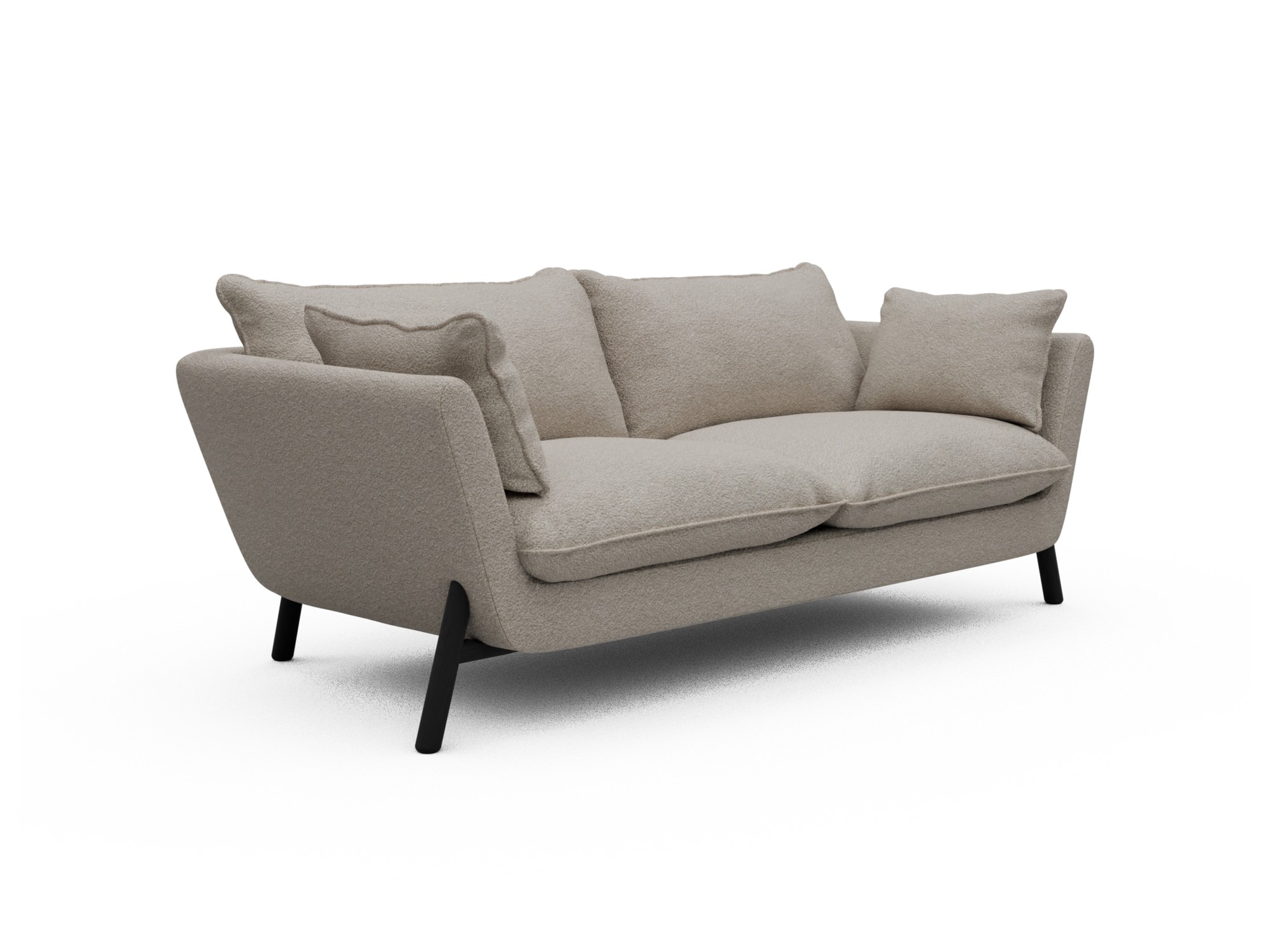 Skandi Home Sofa Emil Soft 2-Sitzer Beinfarbe Eiche Schwarz Aivi-Lace-Beige moebelfaktor