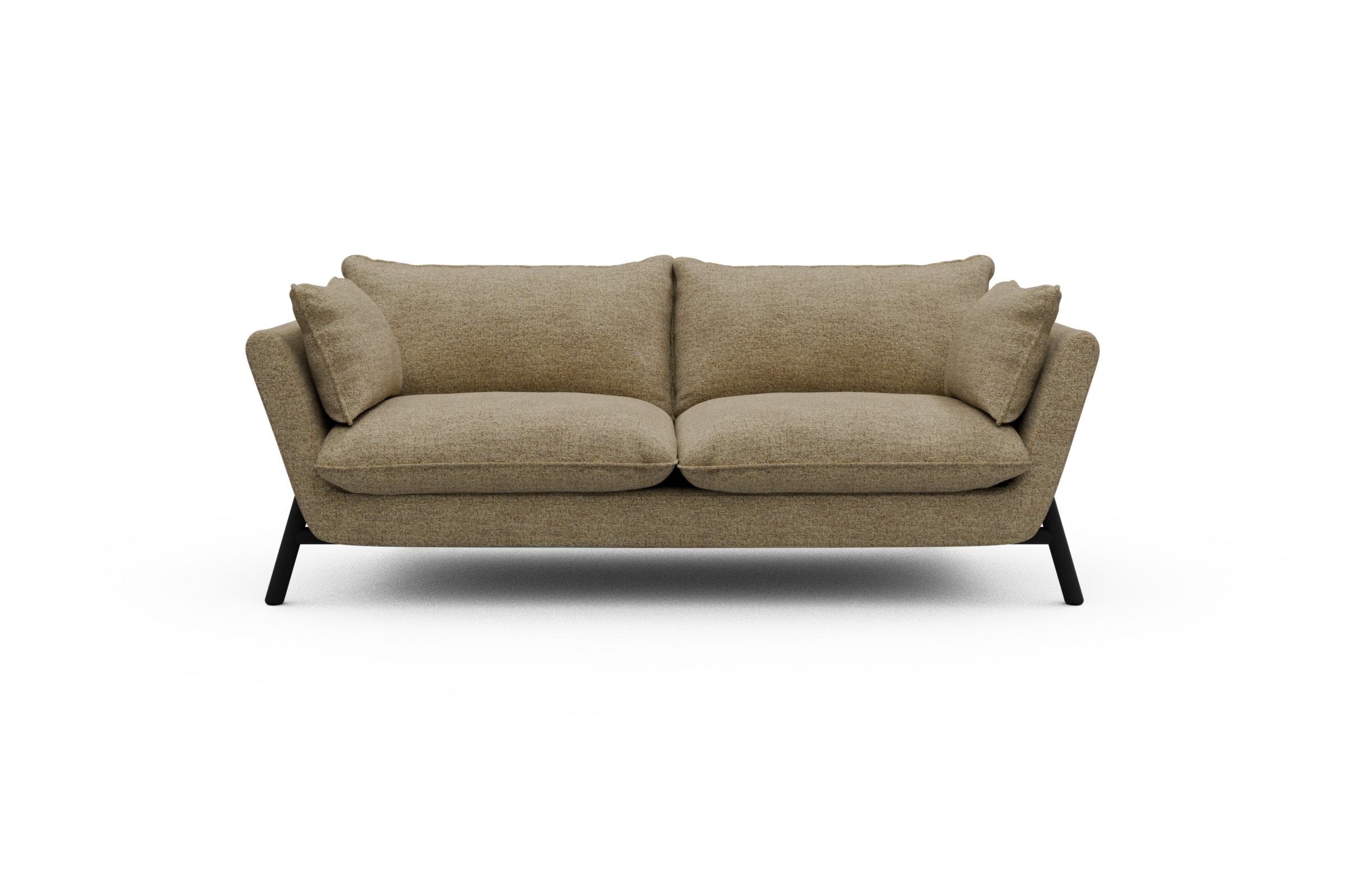 Skandi Home Sofa Emil PREMIUM 2-Sitzer Beinfarbe Eiche Schwarz Carreno-Silician-Yellow moebelfaktor