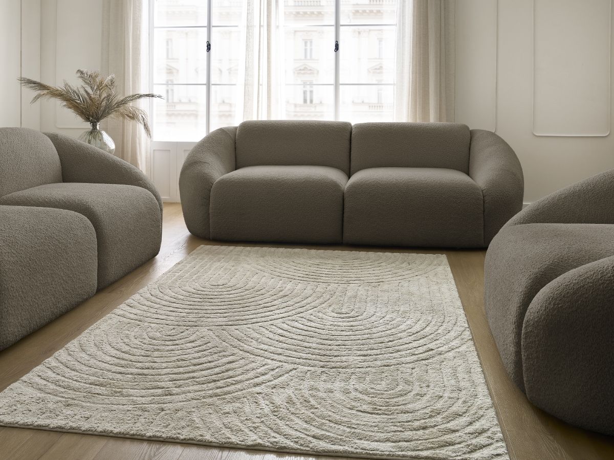 Bobochic Tina Sofa 6-Sitzer Bouclé-Stoff Taupe