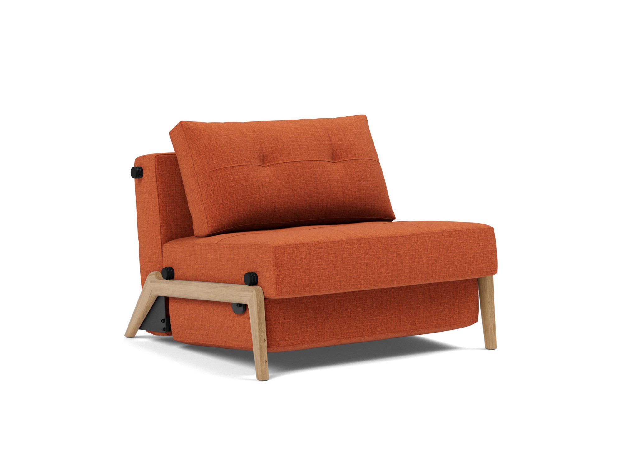 Schlafsessel Cubed 90 Chenille Esina 412-Rust-Orange Beine Eiche