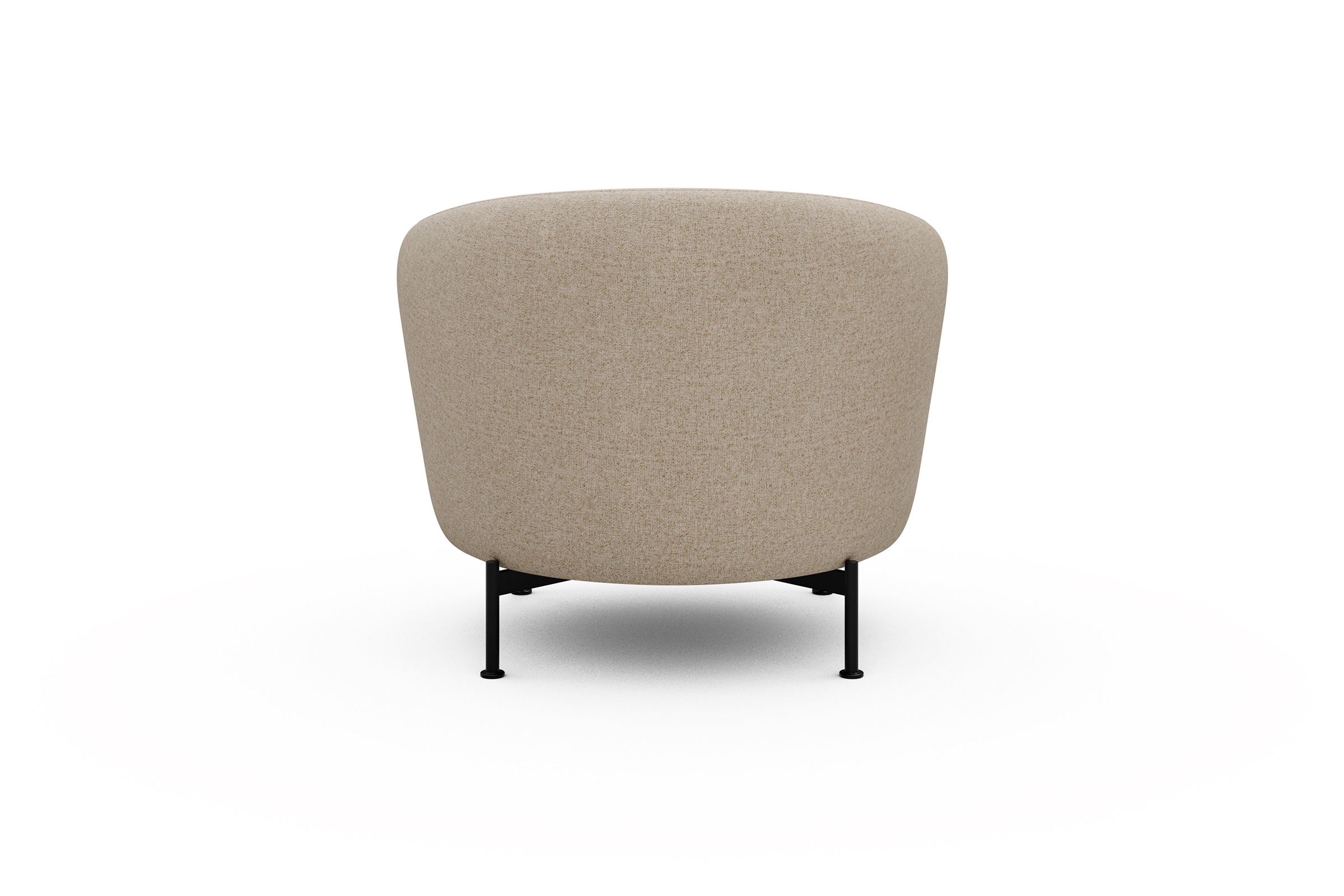 Sessel Ronda X-Metallgestell Schwarz Casone-Natural-Beige